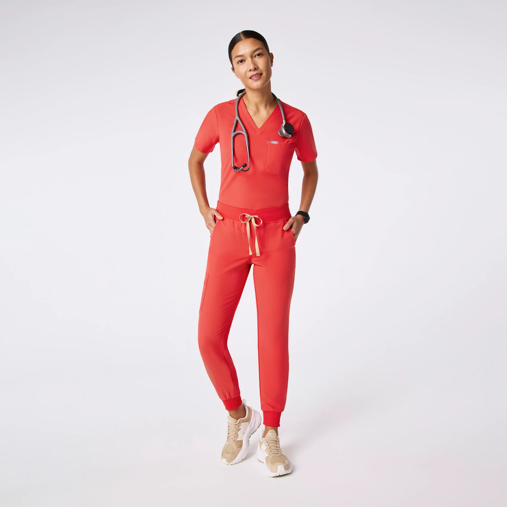 women's Hibiscus Catarina - One-Pocket Scrub Top™ - Image 2