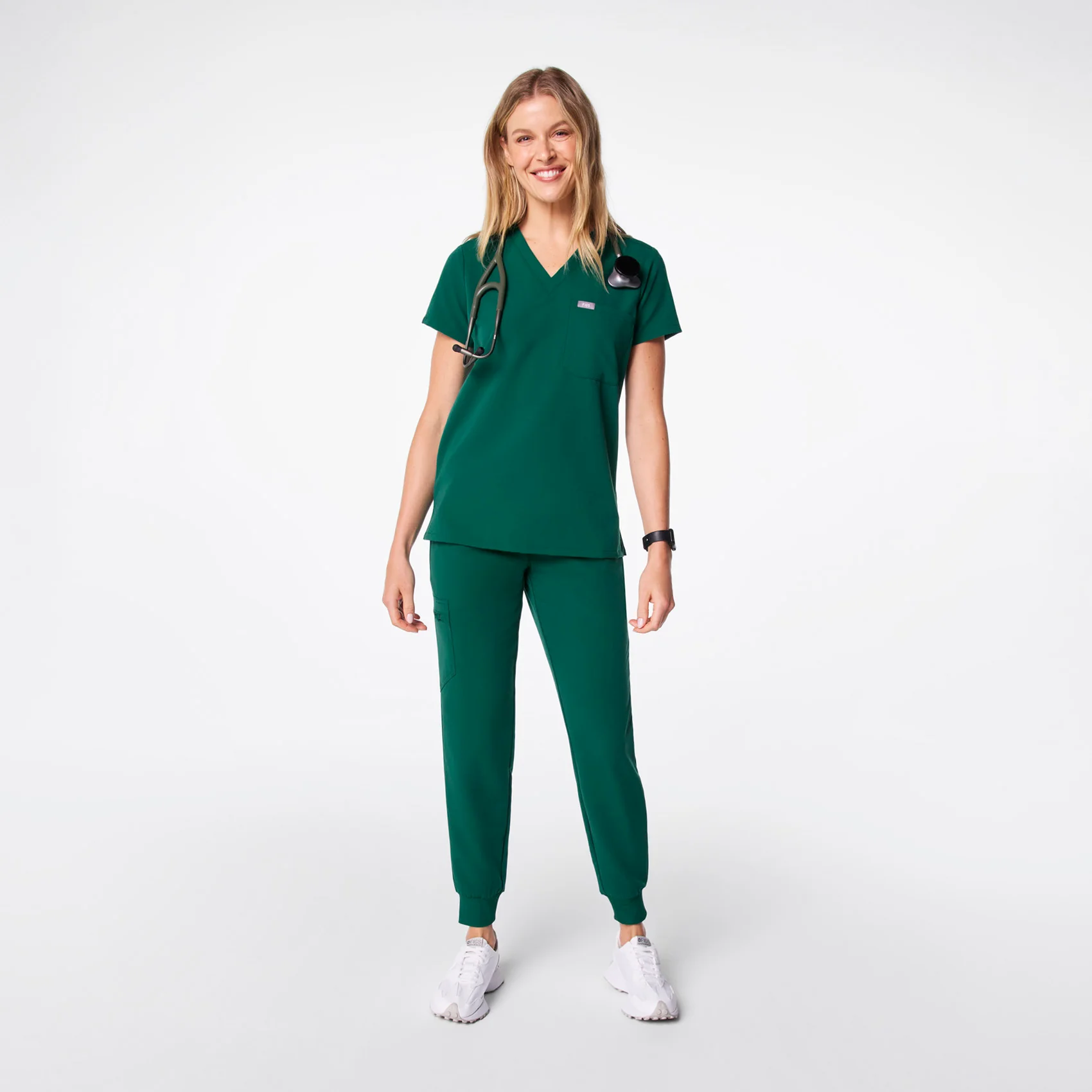 women's Hunter Green Catarina - One-Pocket Scrub Top™ - Image 2