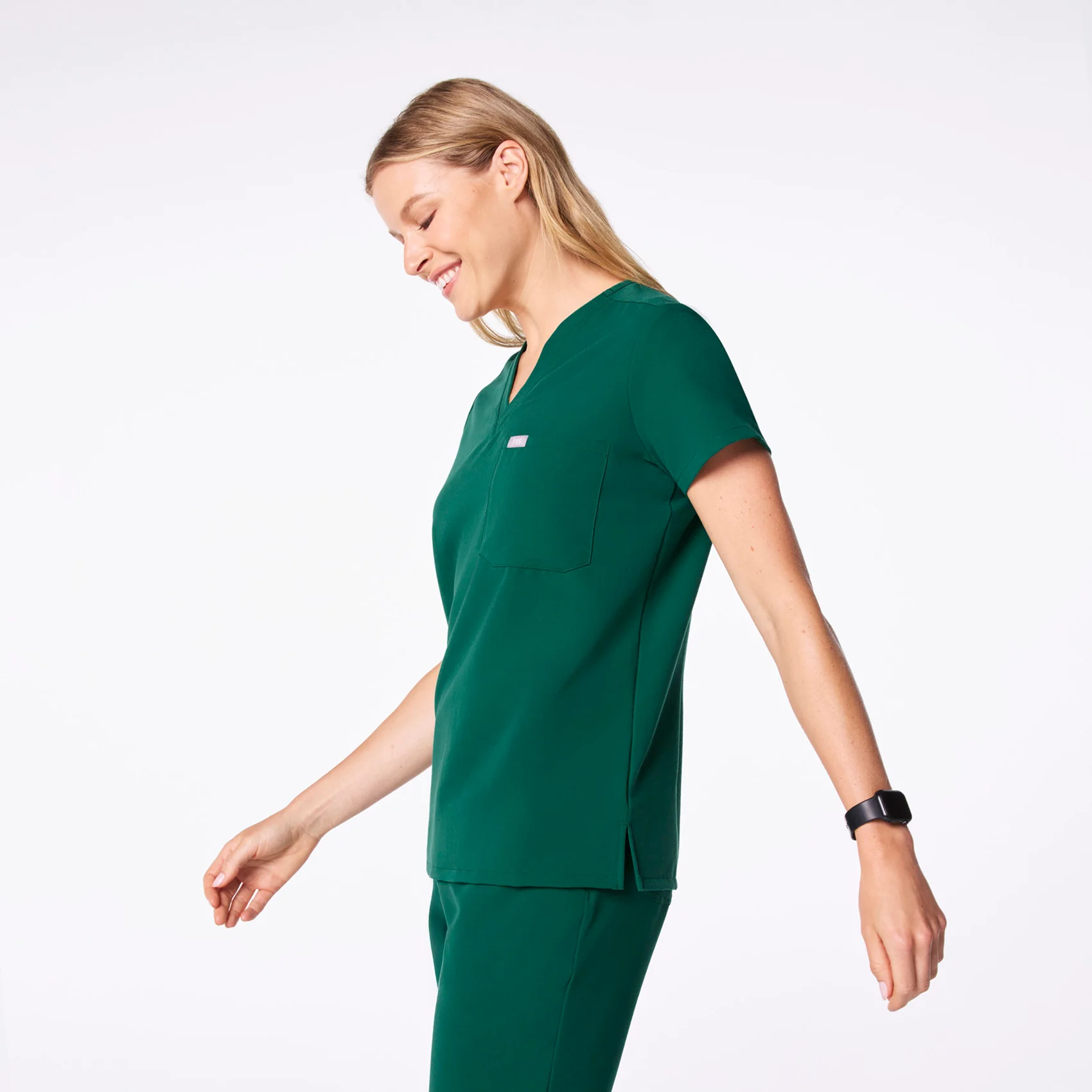 women's Hunter Green Catarina - One-Pocket Scrub Top™ - Image 3