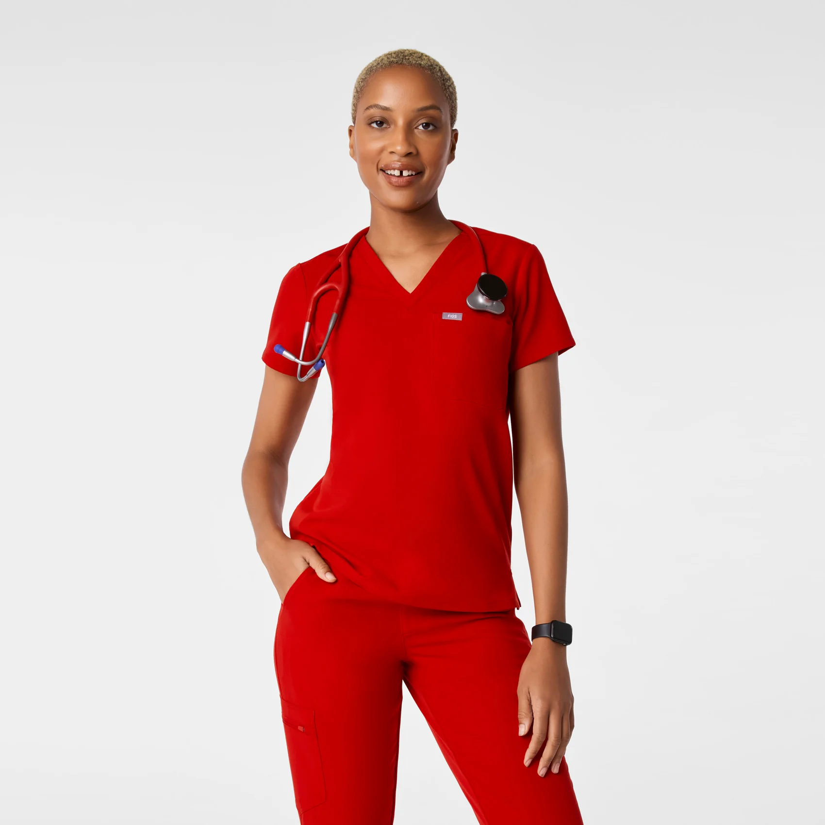 women's Winning Red Catarina - One-Pocket Scrub Top™