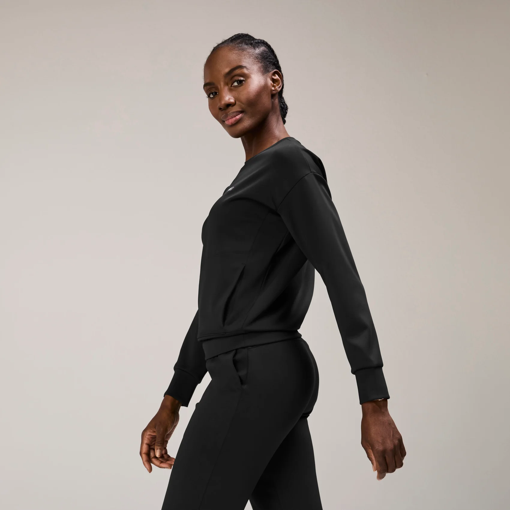women's Black Cornelia FORMx Crewneck - Scrub Top⢠- Image 3