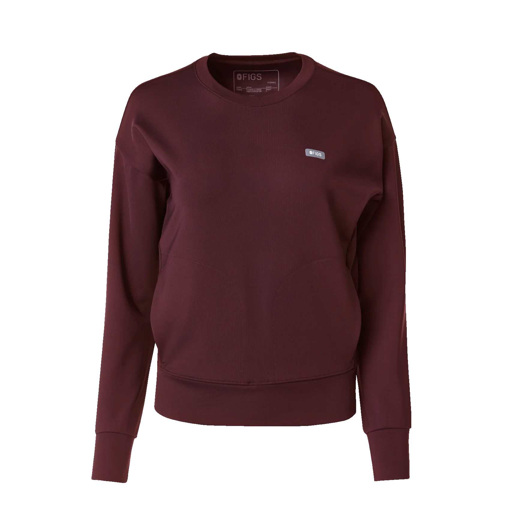 women's Burgundy Cornelia FORMx Crewneck - Scrub Top™ - Image 10