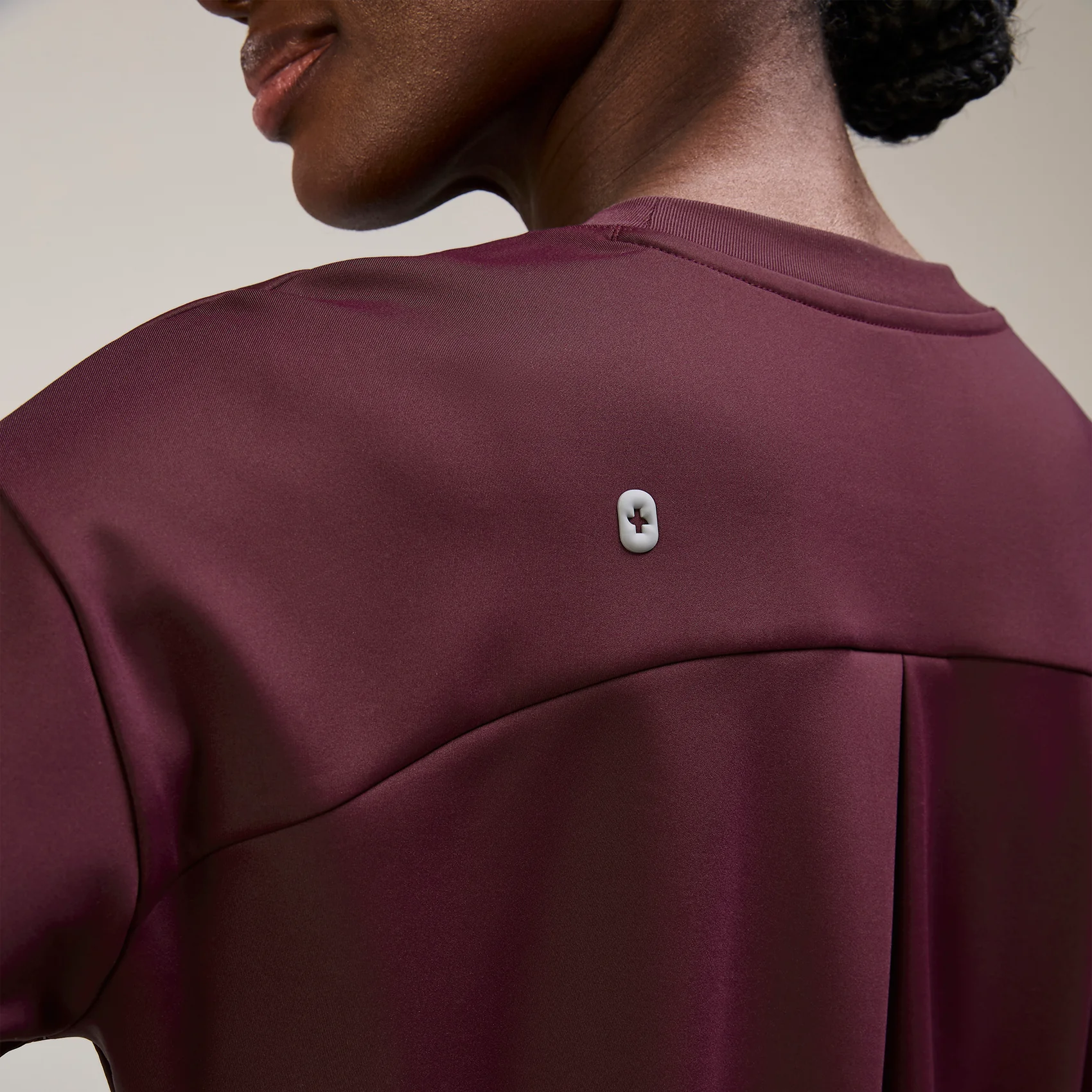 women's Burgundy Cornelia FORMx Crewneck - Scrub Top™ - Image 5