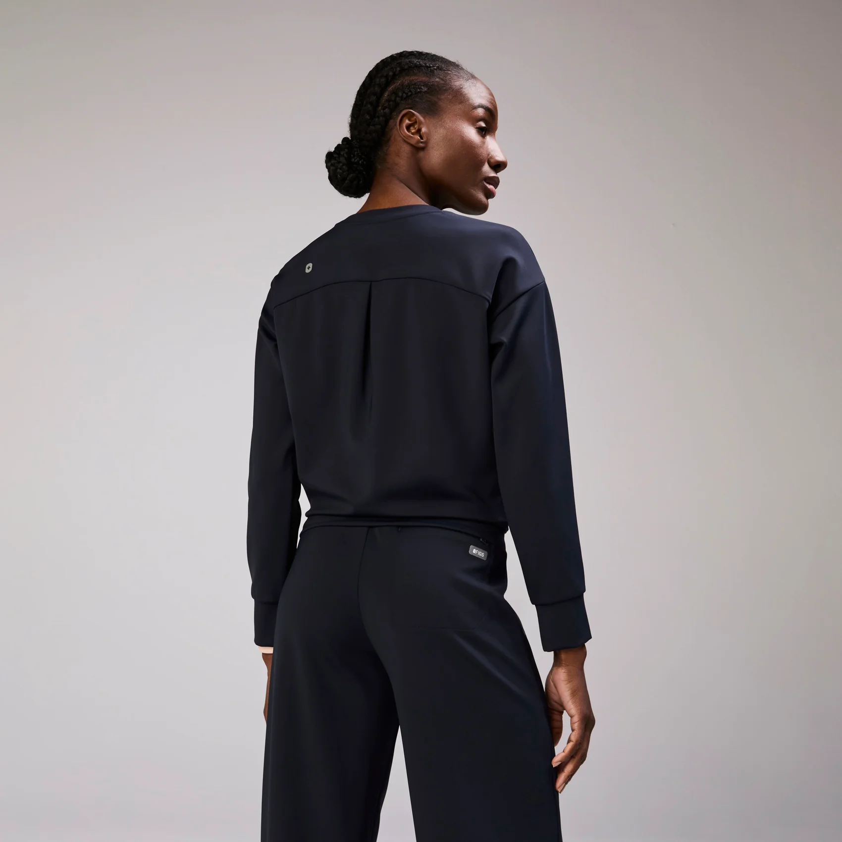 women's Navy Cornelia FORMx Crewneck - Scrub Top⢠- Image 4
