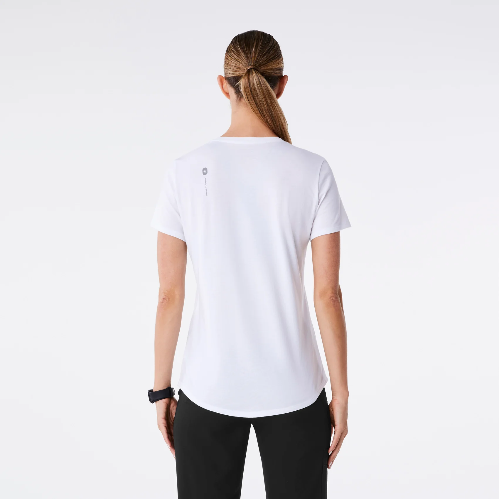 women's White Dental Hygienist Supersoft - Shortsleeve Underscrub - Image 4
