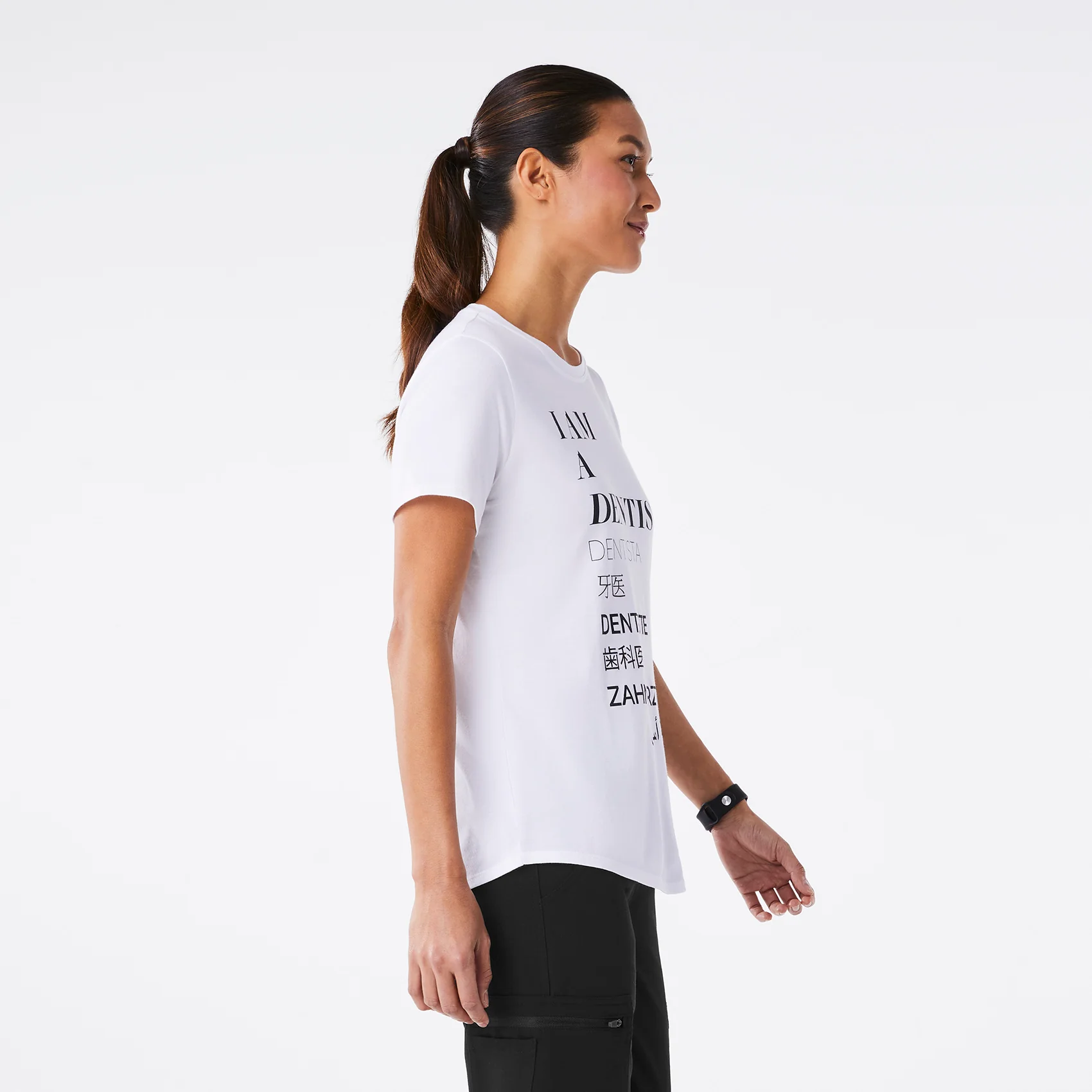 women's White Dentist Supersoft - Shortsleeve Underscrub - Image 3