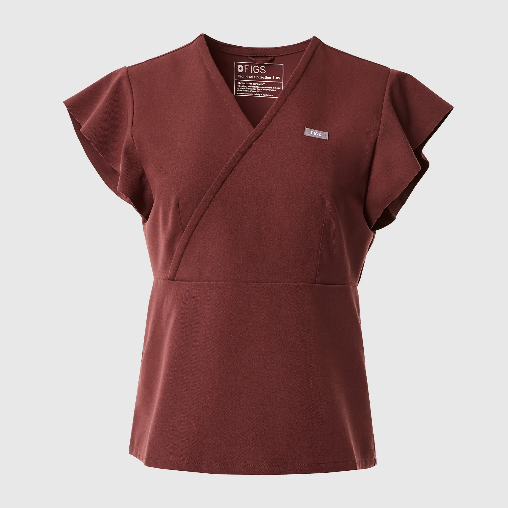 women's Walnut Eveleigh Slim Peplum - Scrub Top - Image 8