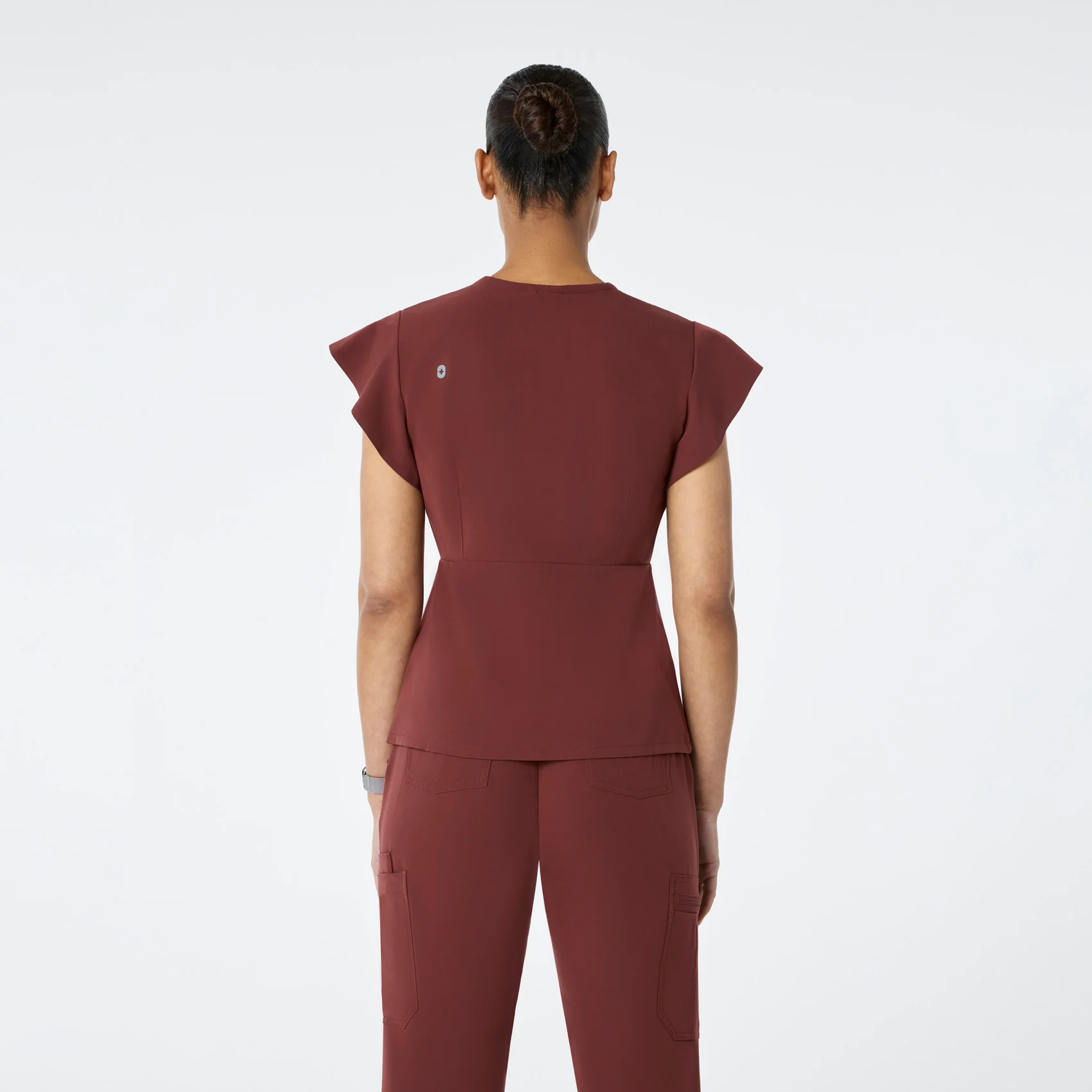 women's Walnut Eveleigh Slim Peplum - Scrub Top - Image 4