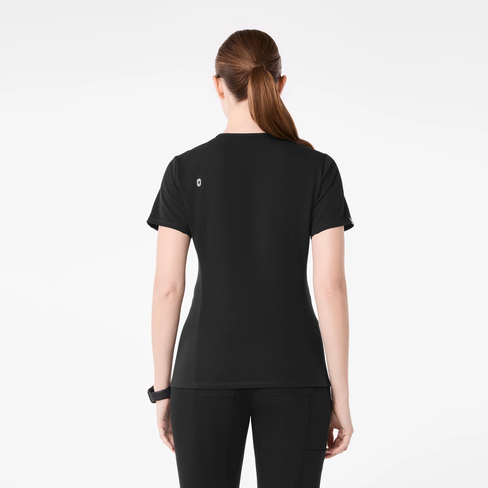women's Black Everly Slim V-Neck - Scrub Top - Image 3