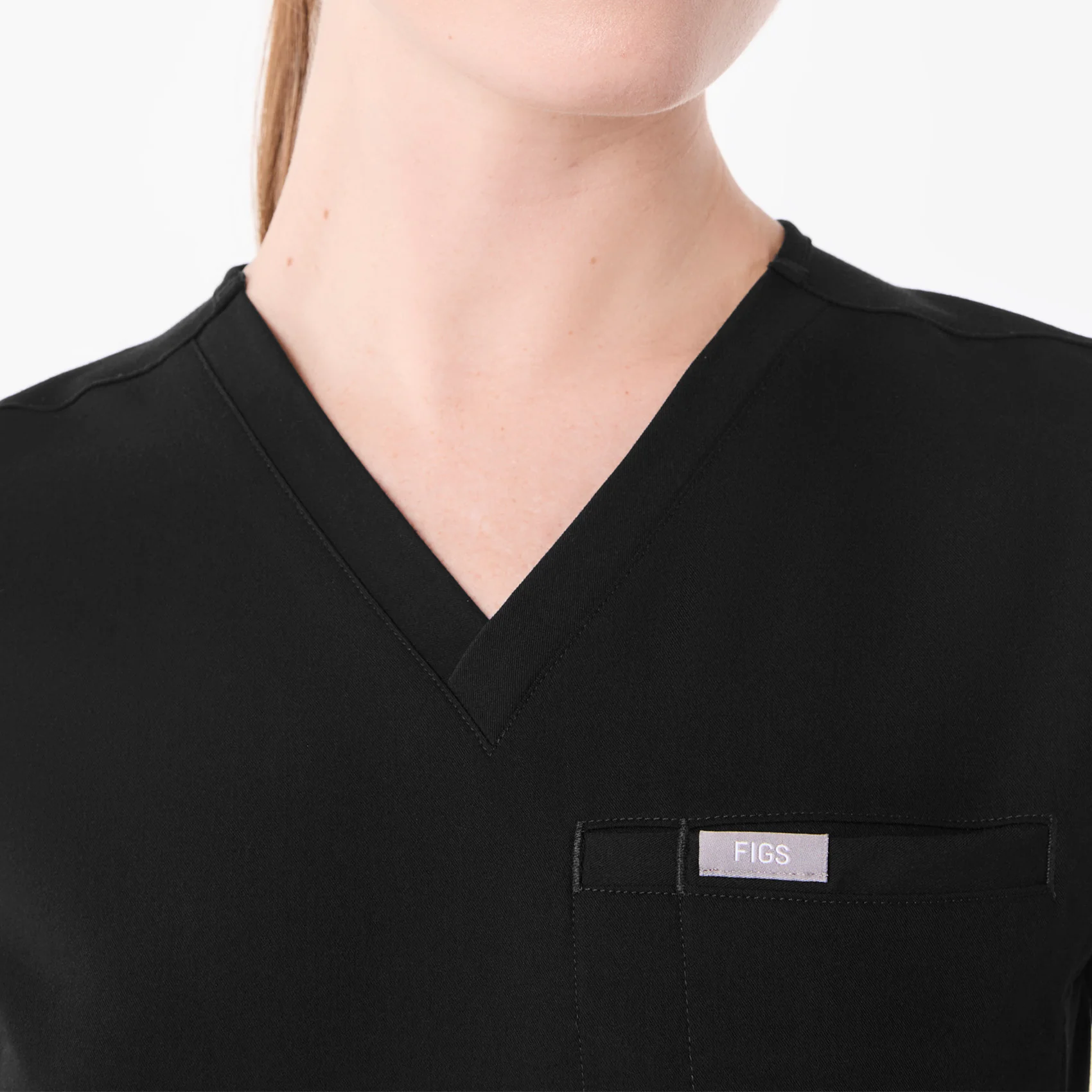 women's Black Everly Slim V-Neck - Scrub Top - Image 6