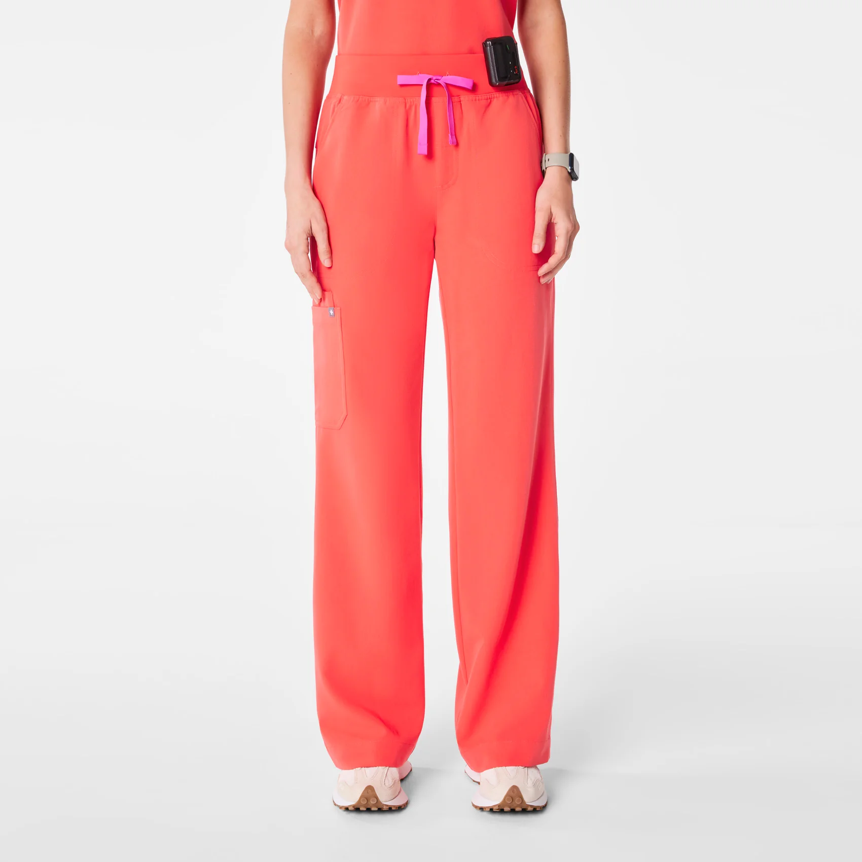 women's Fireside High Waisted Isabel Wide Leg - Petite Scrub Pant