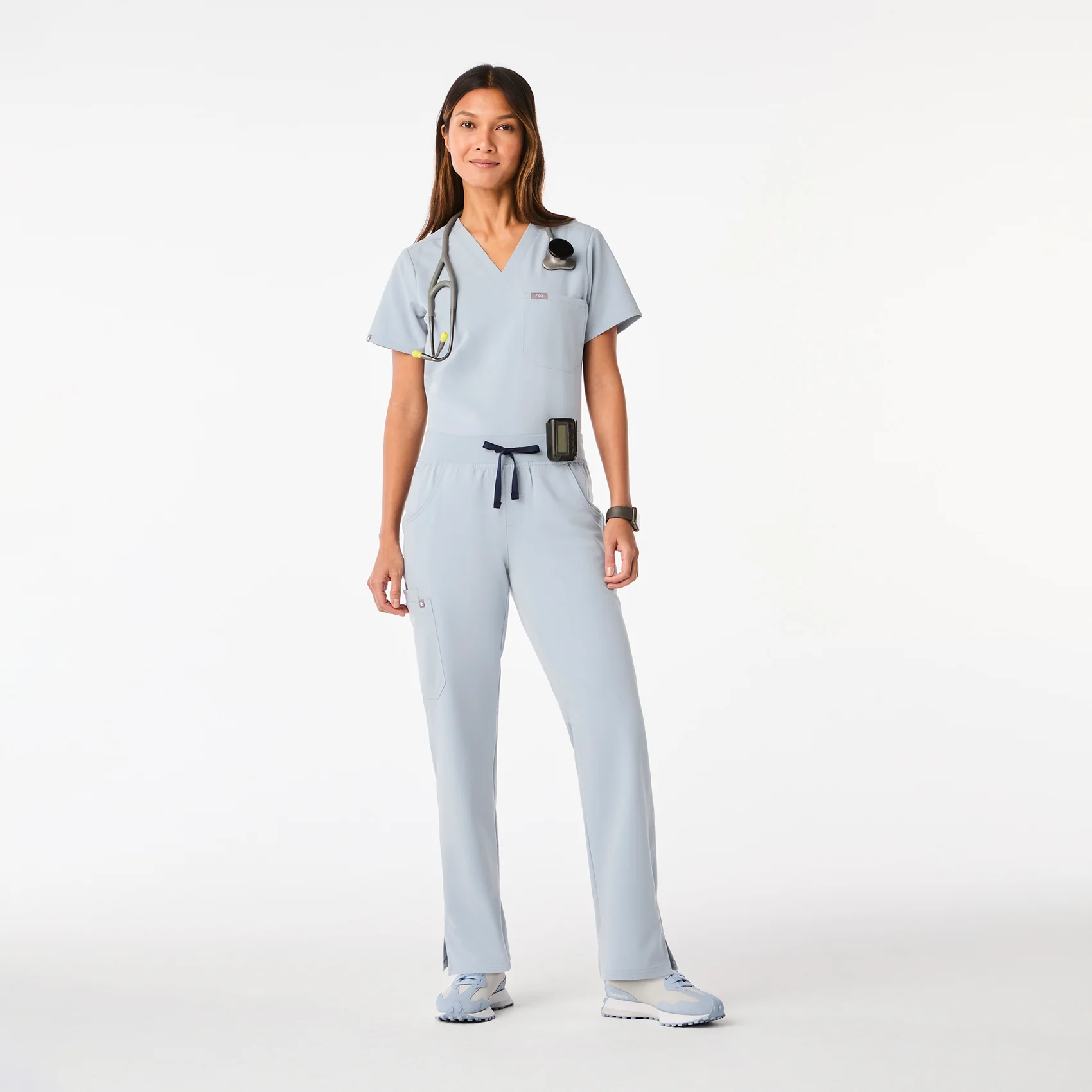 women's Dusty Blue Kade - Petite Cargo Scrub Pant™ - Image 2