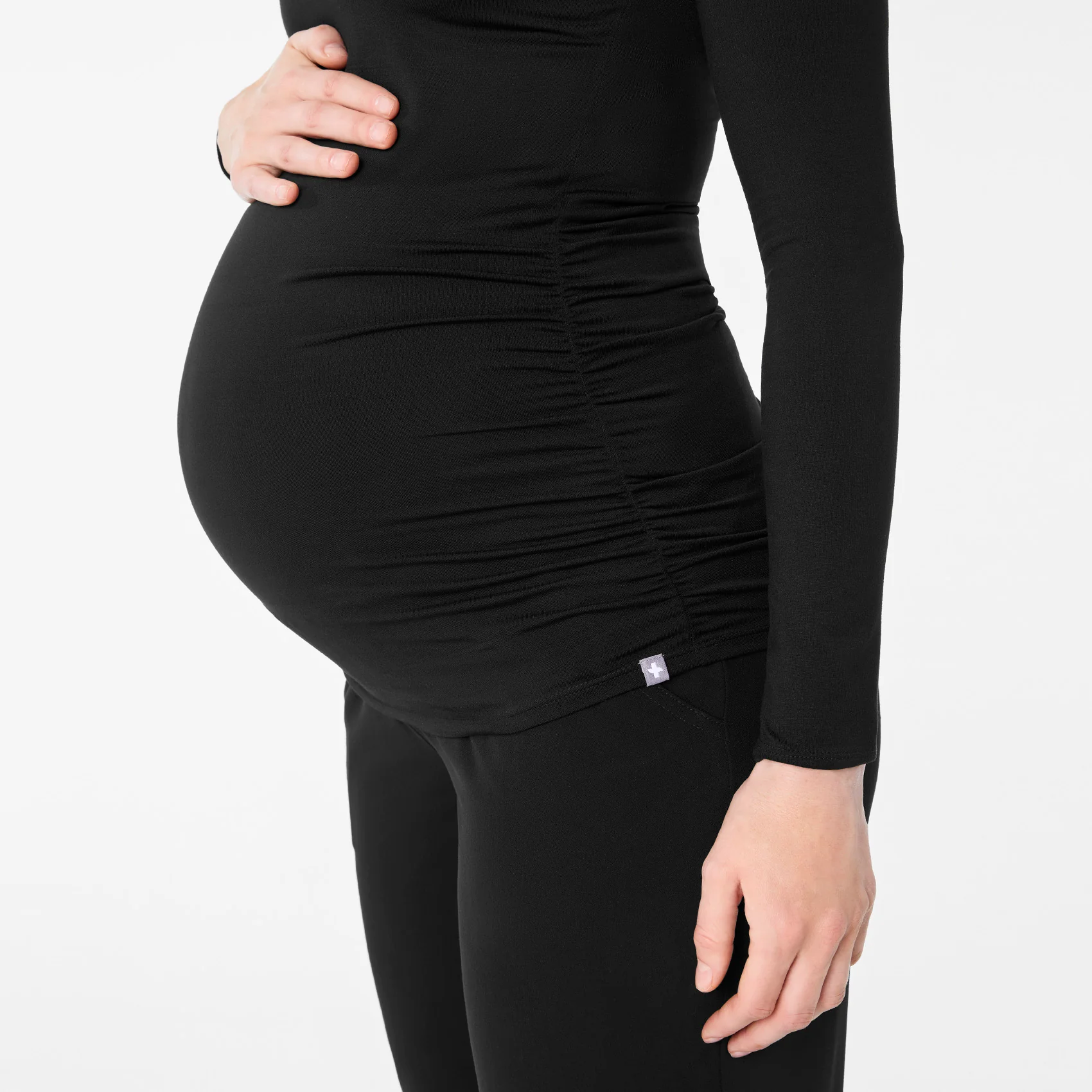 women's Black Maternity - Longsleeve Underscrub - Image 6