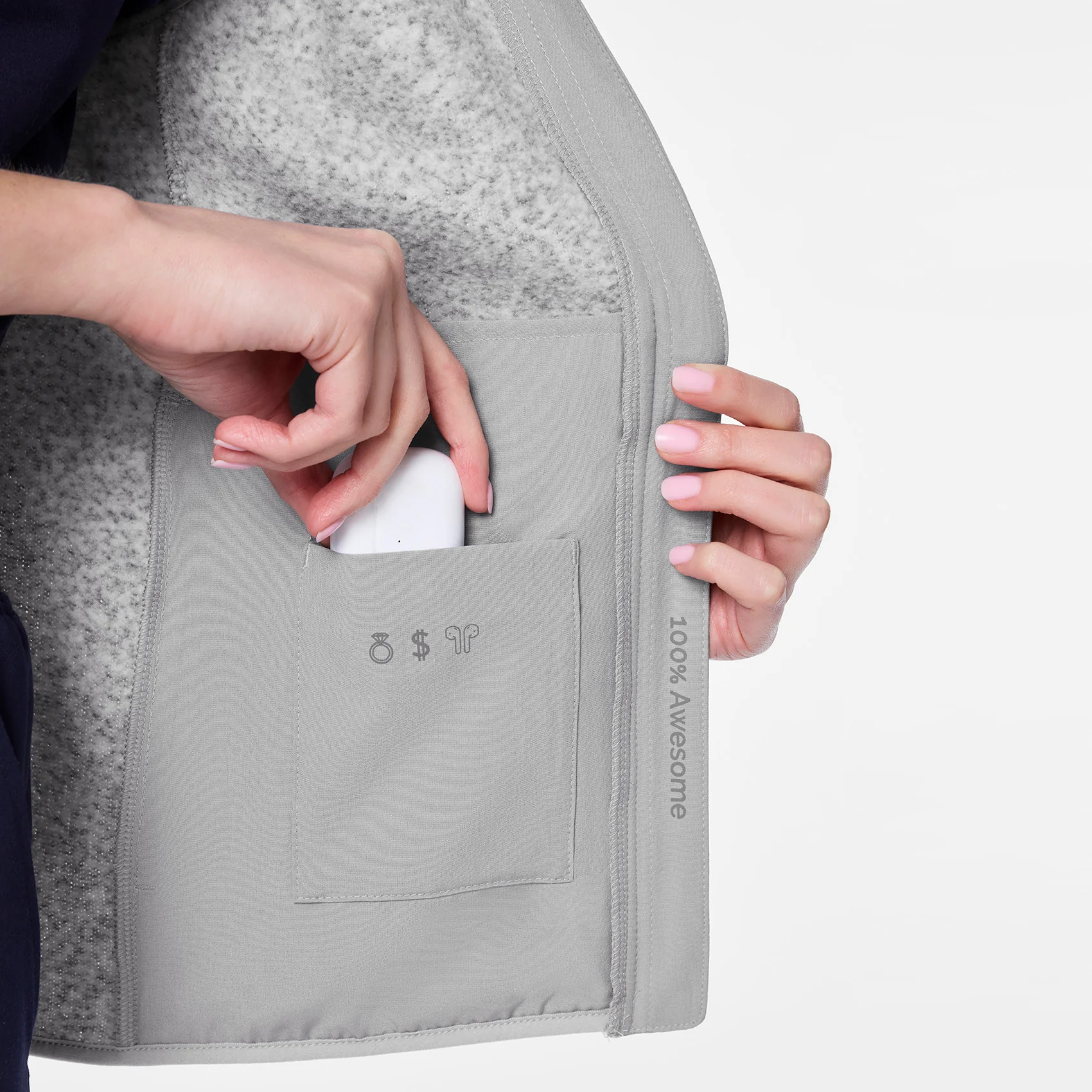women's Heather Light Grey On-Shift -  Sweater Knit Vest™ - Image 12