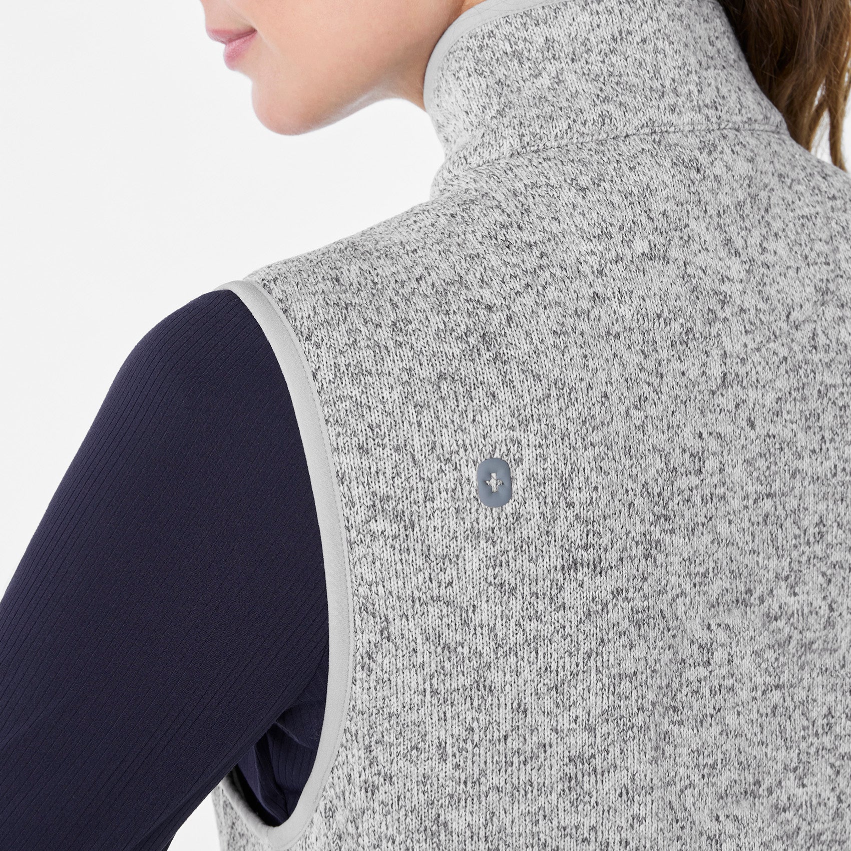 women's Heather Light Grey On-Shift -  Sweater Knit Vest™ - Image 5