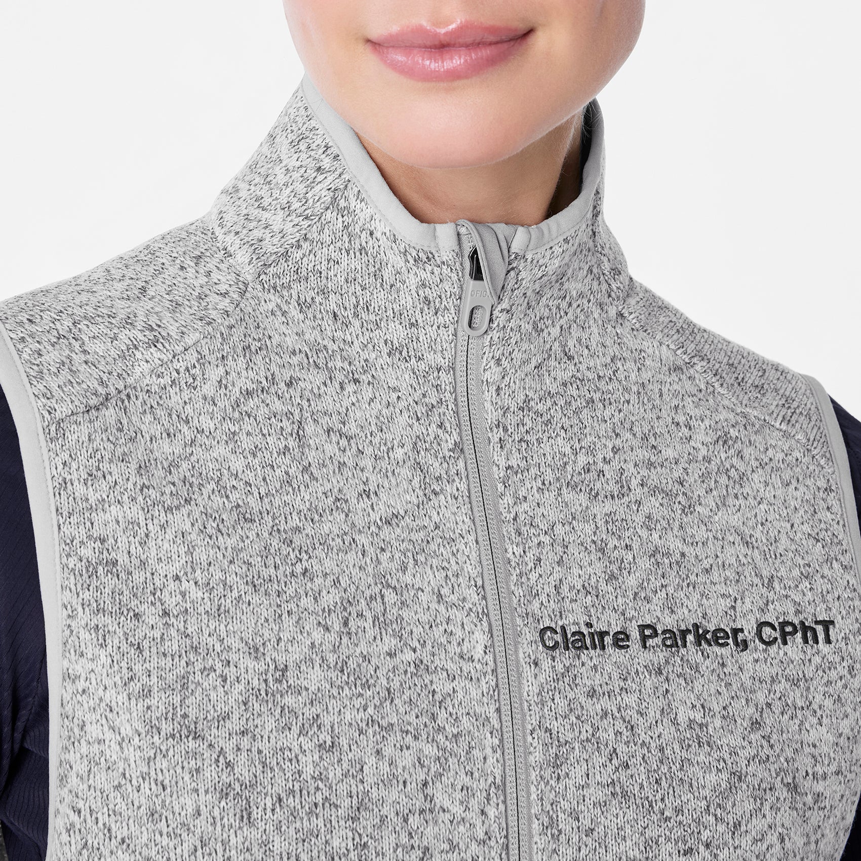 women's Heather Light Grey On-Shift -  Sweater Knit Vest™ - Image 6