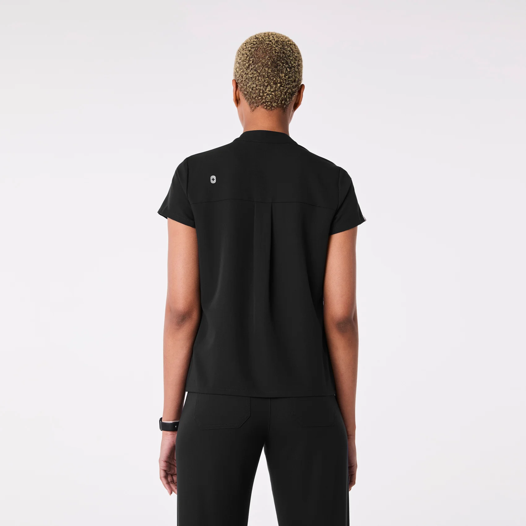 women's Black Francisca Henley - Scrub Top - Image 4