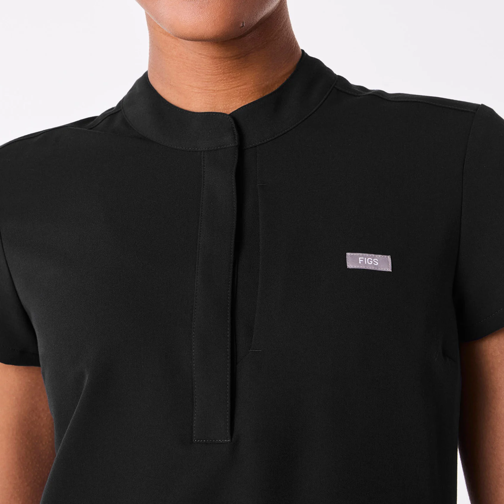 women's Black Francisca Henley - Scrub Top - Image 6