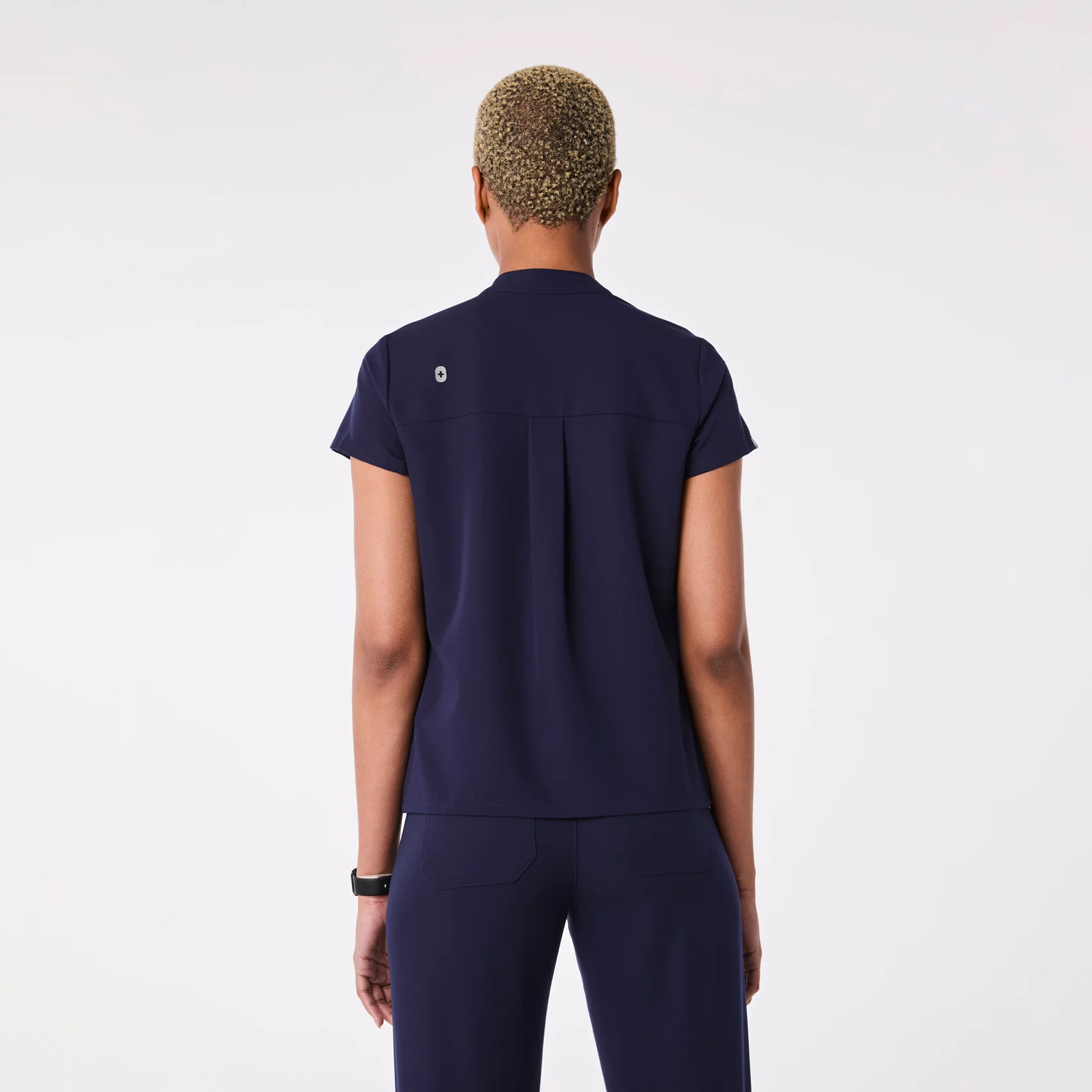 women's Navy Francisca Henley - Scrub Top - Image 4