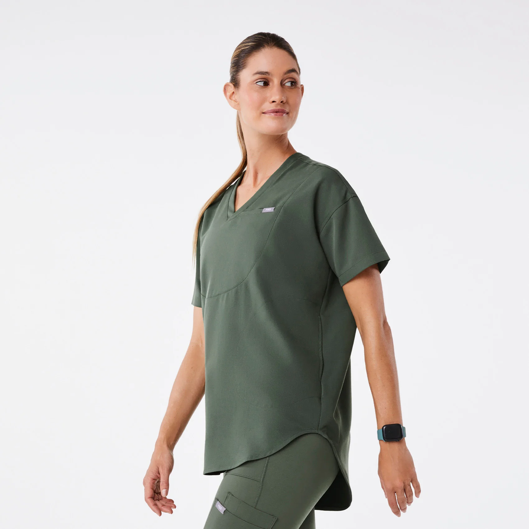 women's Moss Halle Shortsleeve V-Neck Tunic - Scrub Top - Image 3