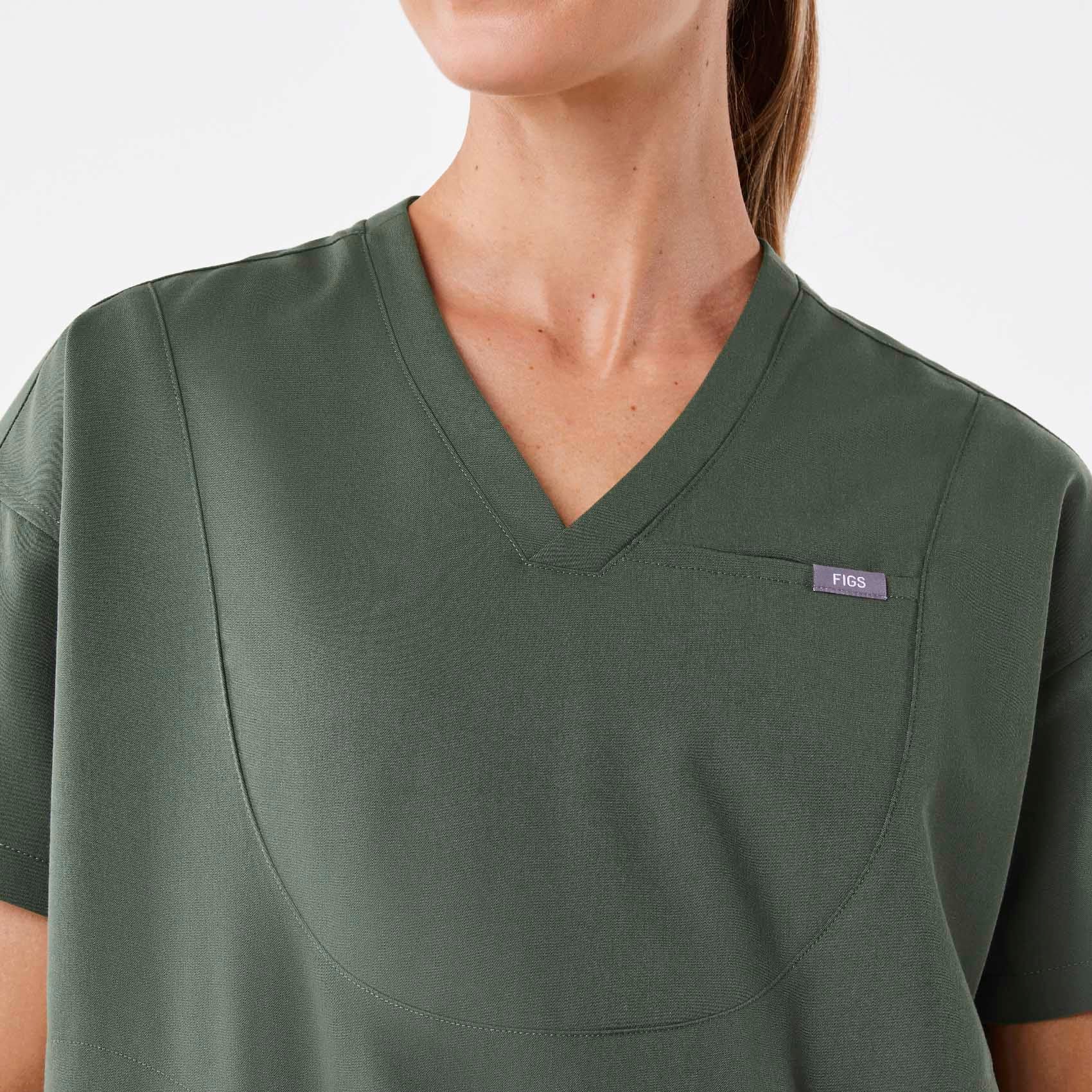 women's Moss Halle Shortsleeve V-Neck Tunic - Scrub Top - Image 5