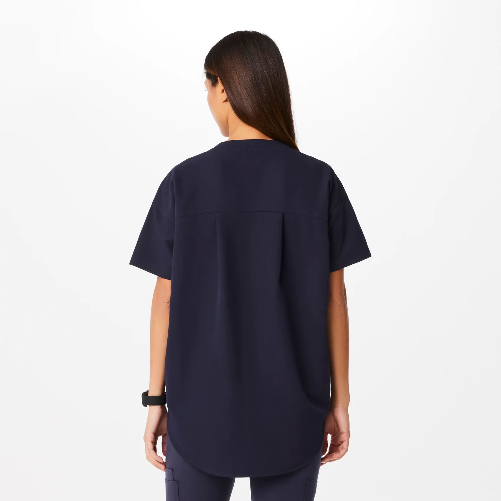 women's Navy Halle Shortsleeve V-Neck Tunic - Scrub Top - Image 2