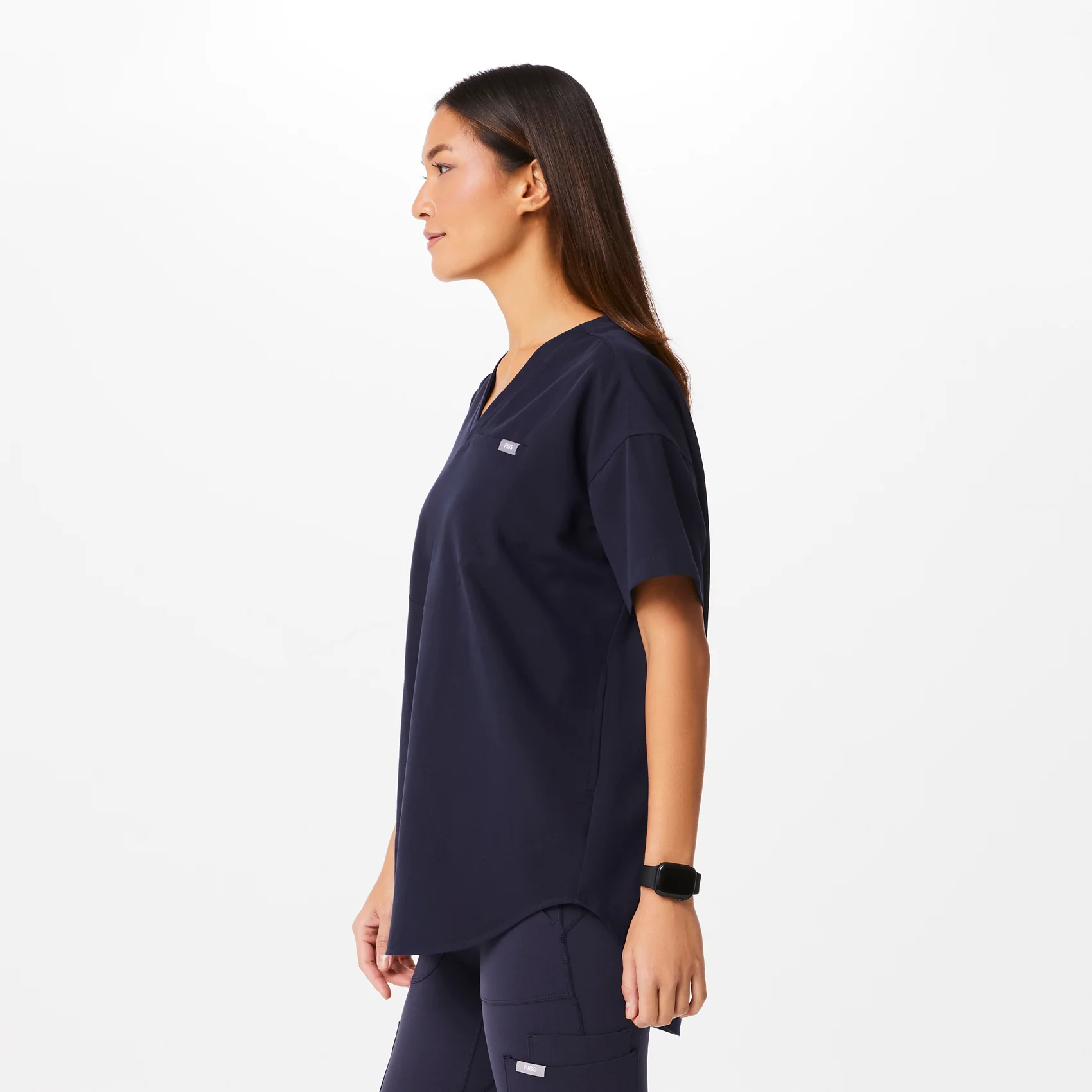 women's Navy Halle Shortsleeve V-Neck Tunic - Scrub Top - Image 4