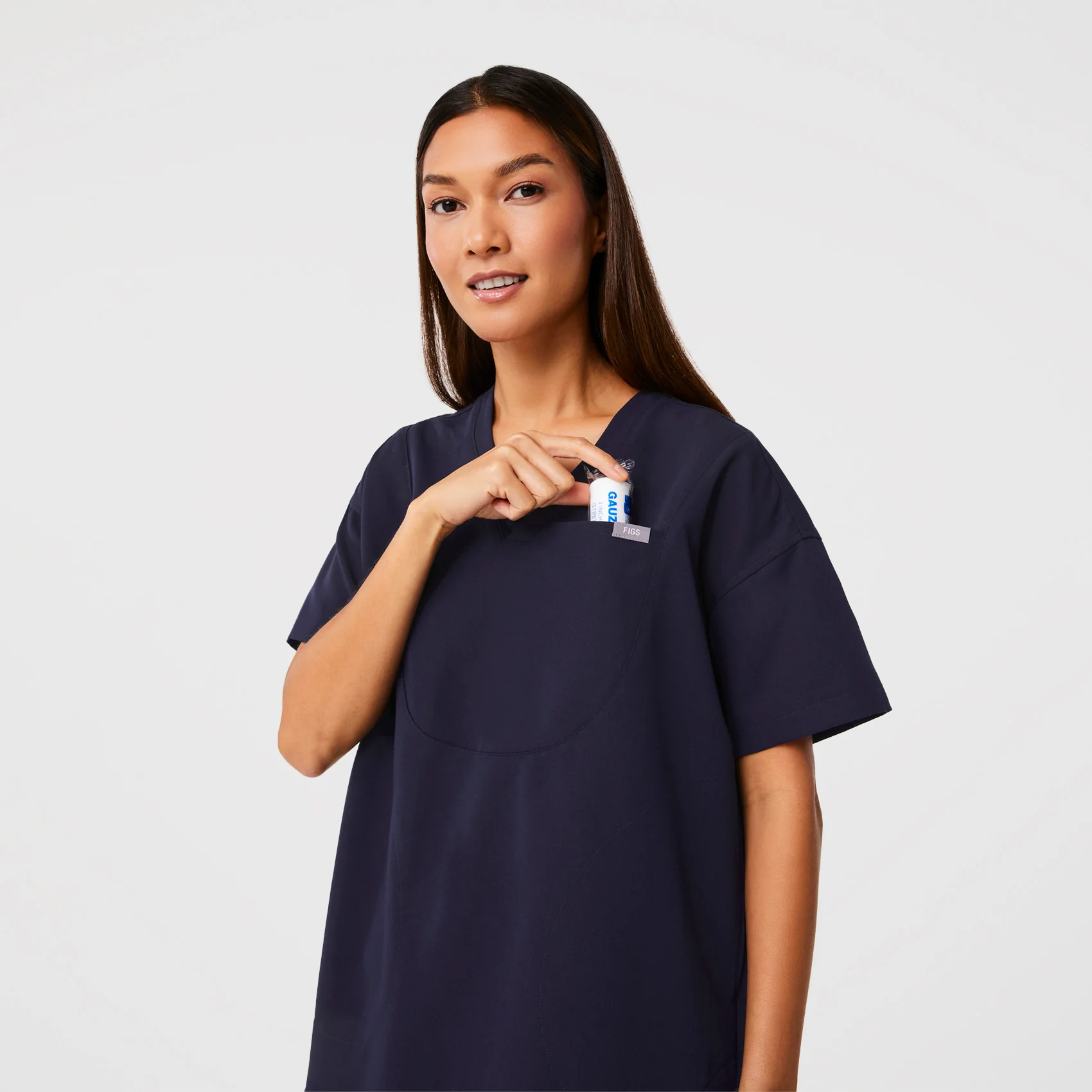 women's Navy Halle Shortsleeve V-Neck Tunic - Scrub Top - Image 6