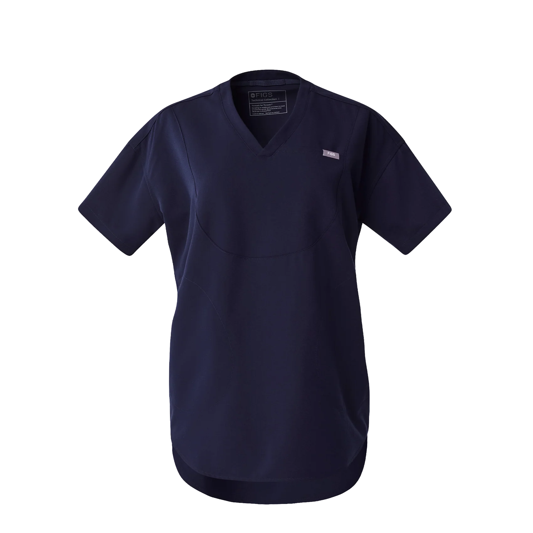 women's Navy Halle Shortsleeve V-Neck Tunic - Scrub Top - Image 8