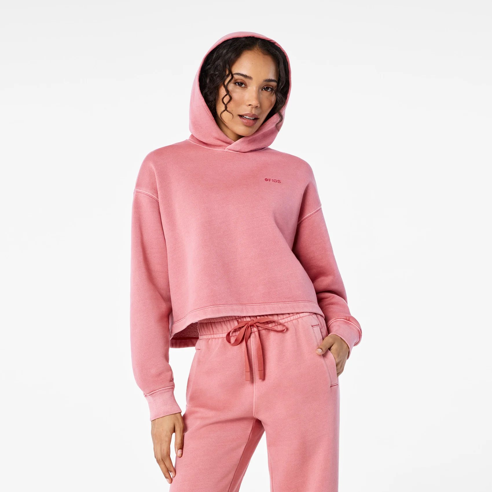 women's Berrywood Hayden Vintage Wash Cropped - Hoodie Sweatshirt - Image 3