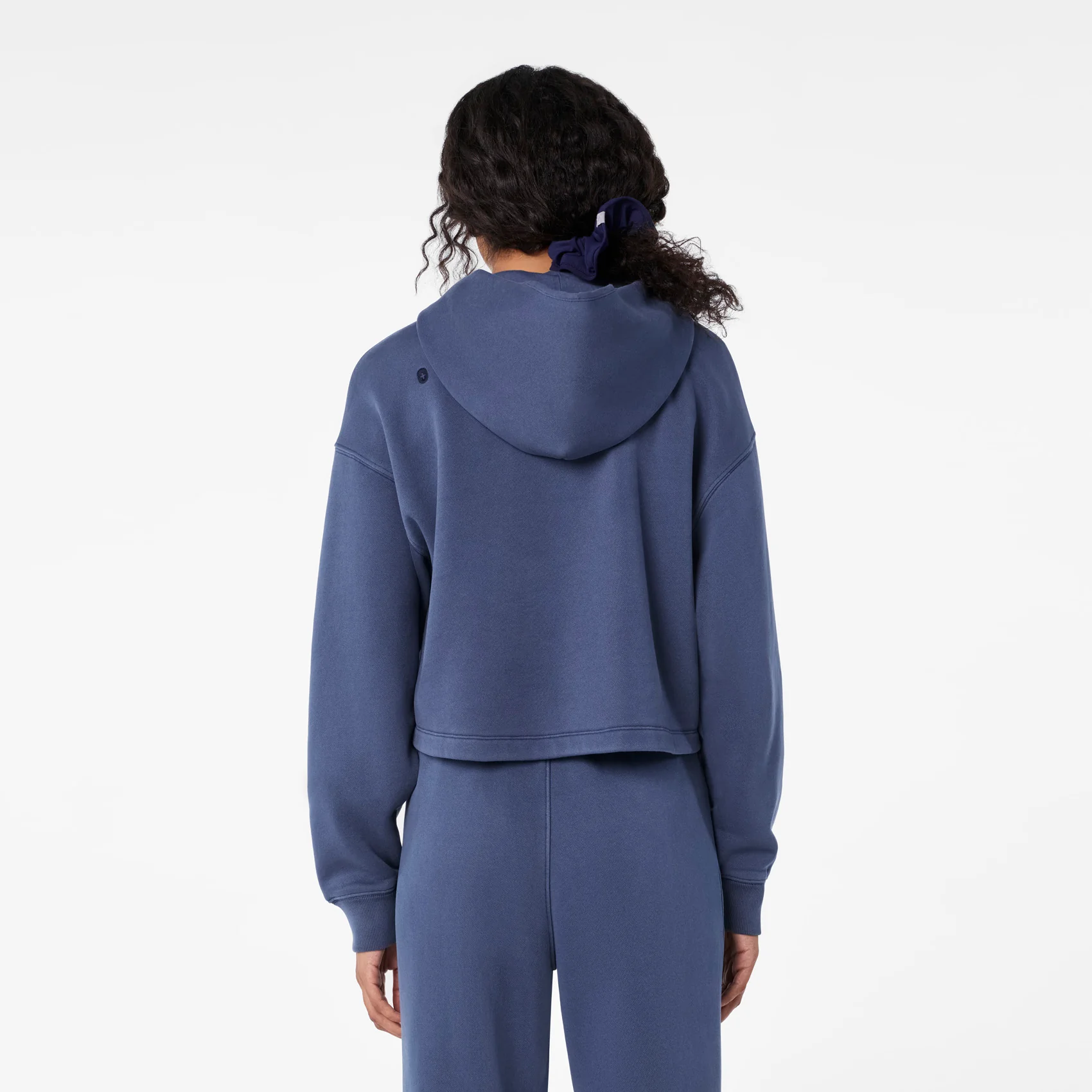 women's Quiet Navy Hayden Vintage Wash Cropped - Hoodie Sweatshirt - Image 4