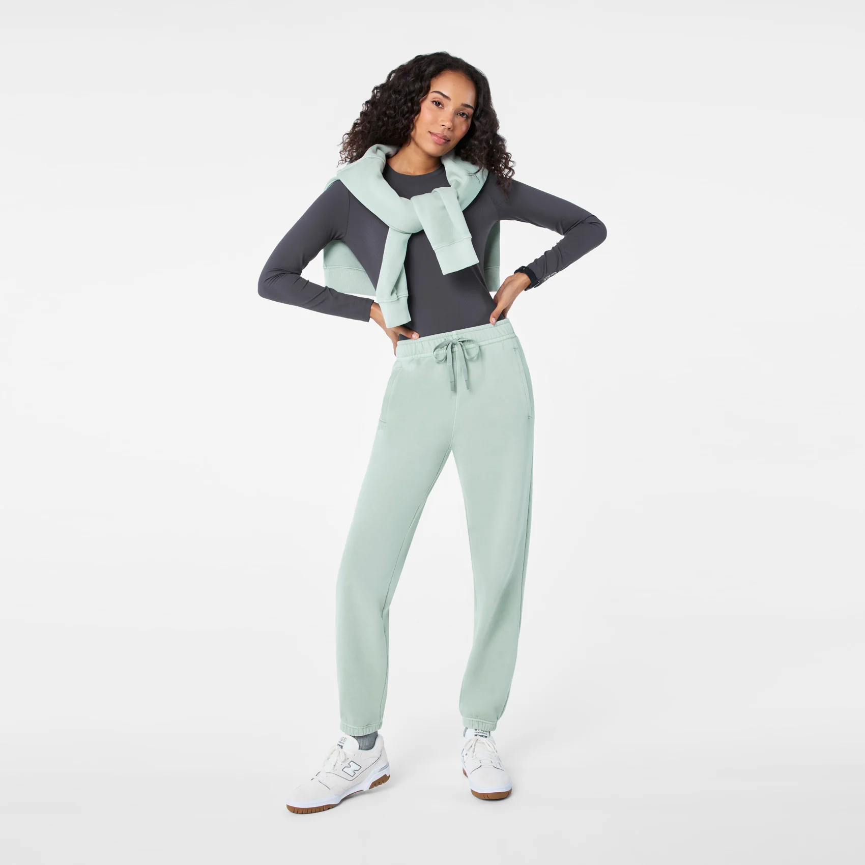women's Soft Sage Hayden Vintage Wash Relaxed - Jogger Sweatpant - Image 2