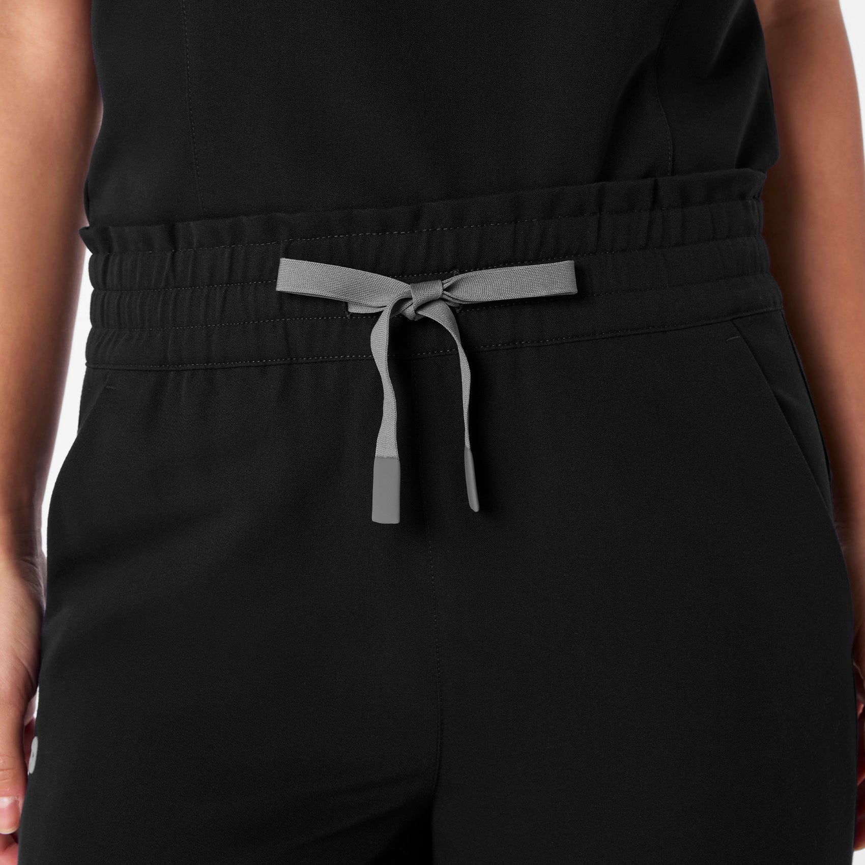 women's Black High Waisted Allison Ultra Wide Leg - Petite Scrub Pant - Image 6