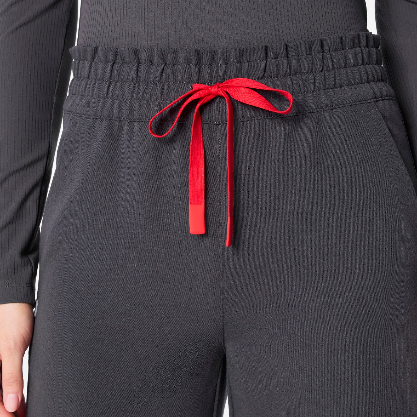 women's Charcoal High Waisted Allison Ultra Wide Leg - Scrub Pant - Image 5
