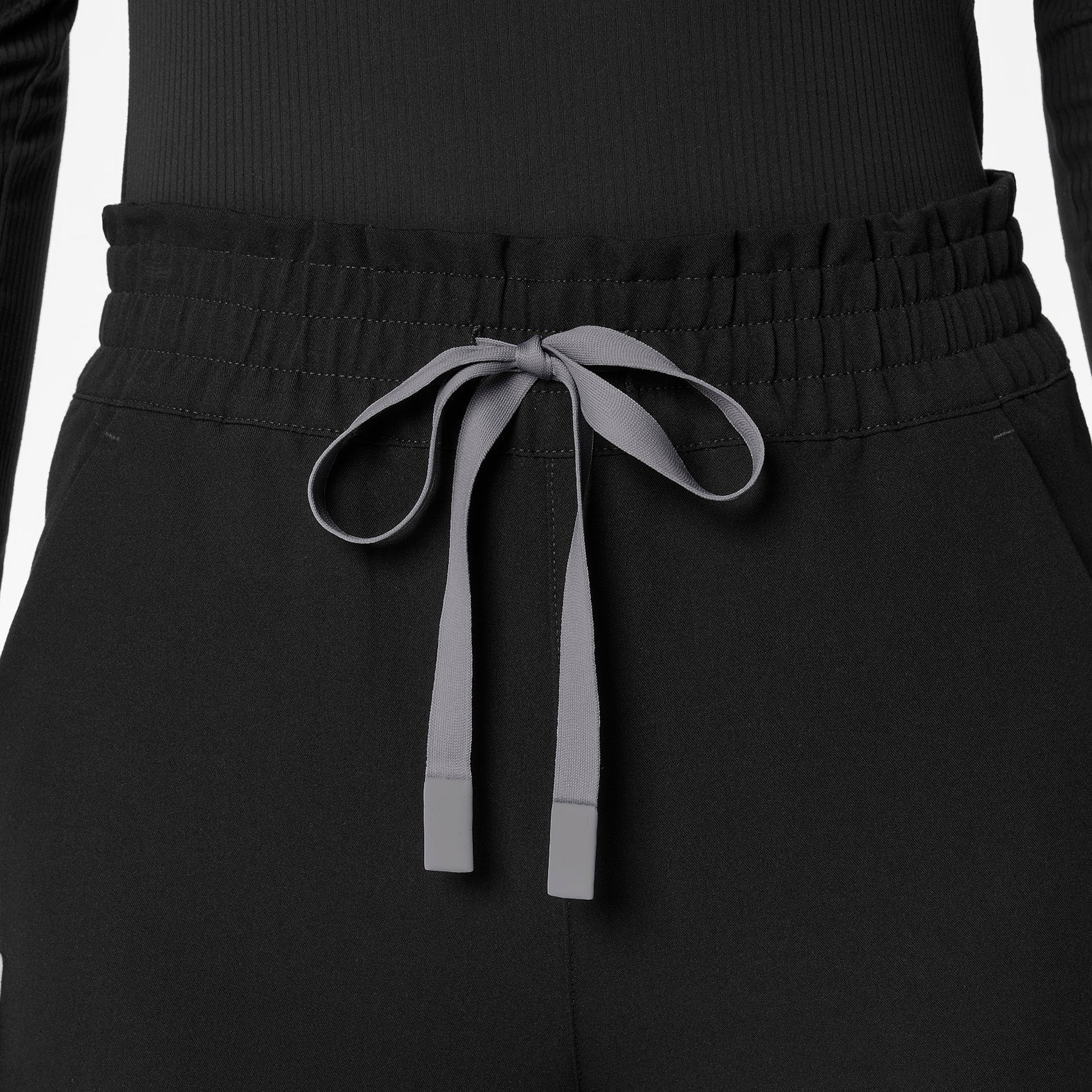 women's Black High Waisted Allison Ultra Wide Leg - Scrub Pant - Image 5