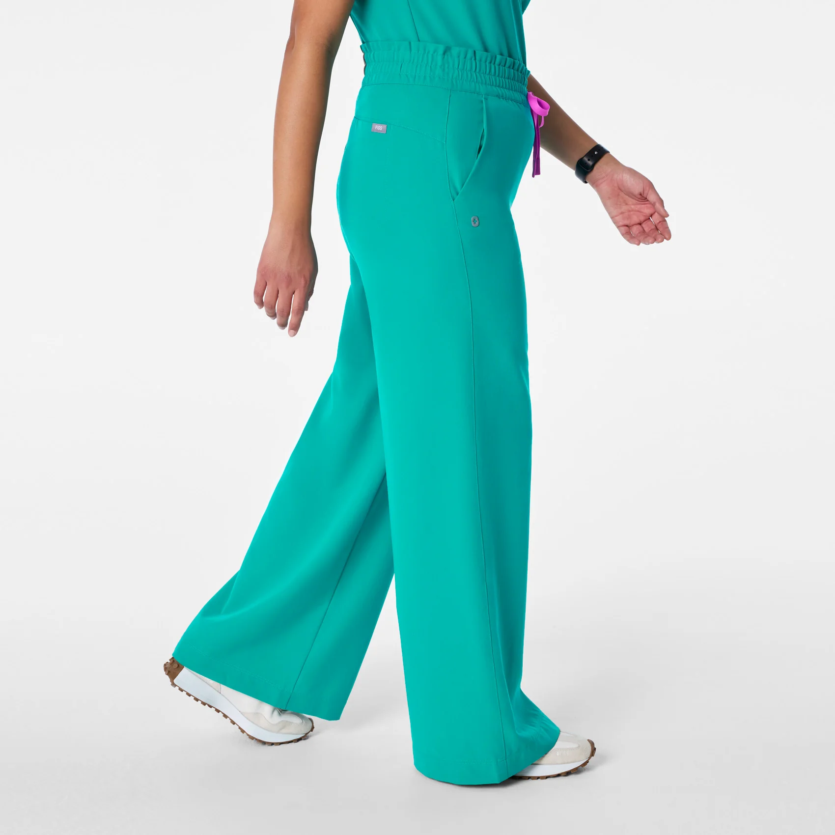 women's Lagoon High Waisted Allison Ultra Wide Leg - Scrub Pant - Image 3