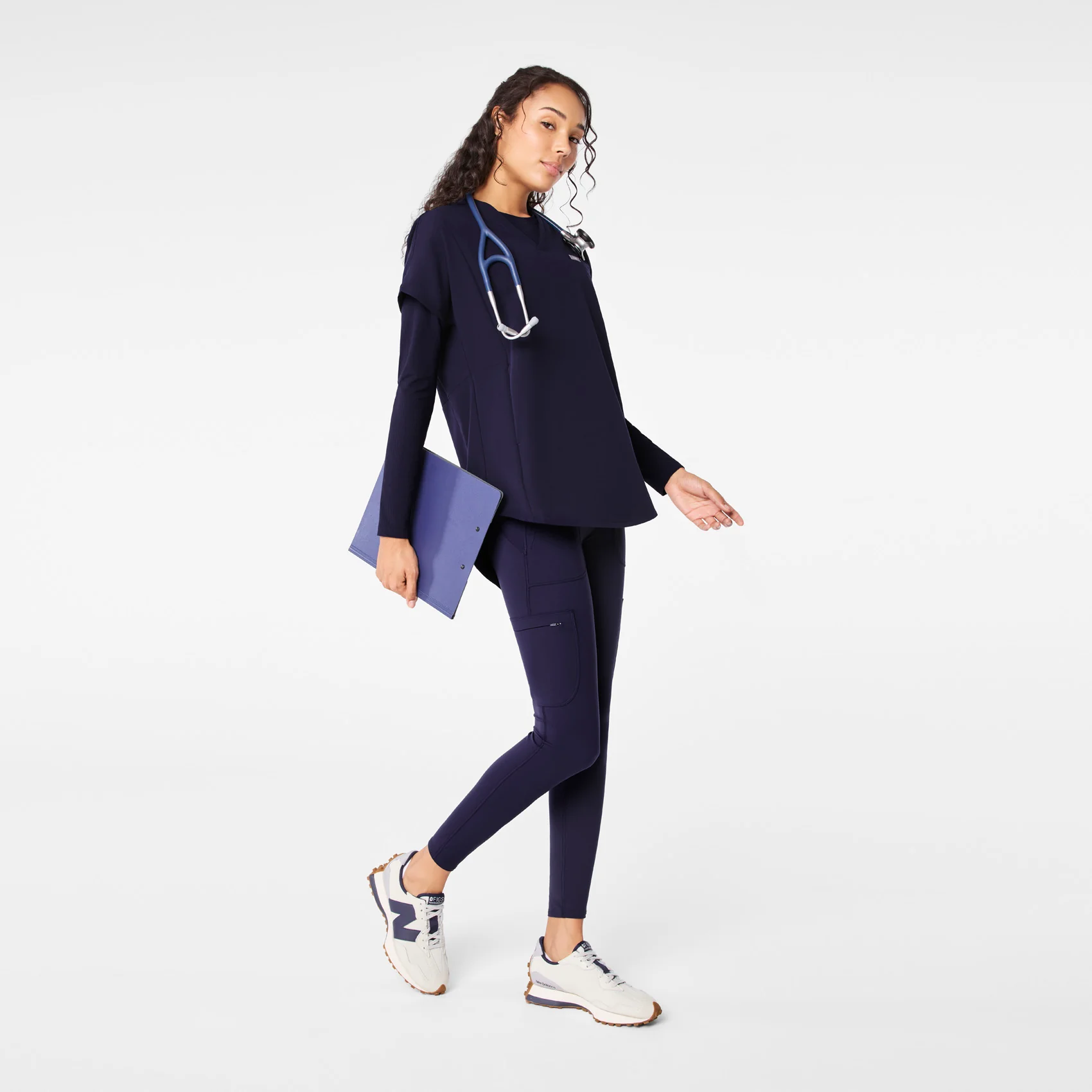 women's Navy High Waisted Ashland - Skinny ScrubLegging™ - Image 2
