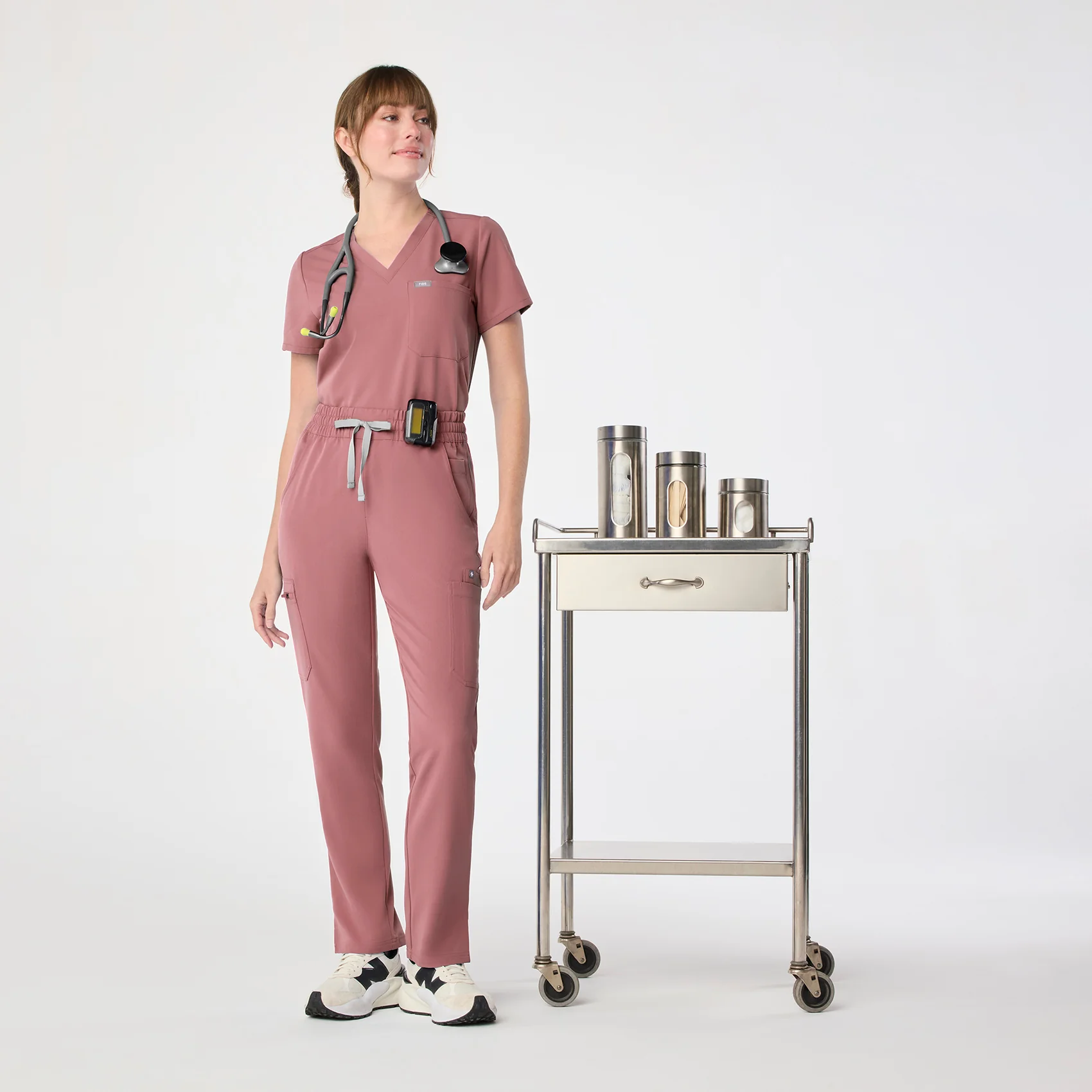 women's Mauve High Waisted Dowa - Petite Scrub Pant (3XL-6XL) - Image 2