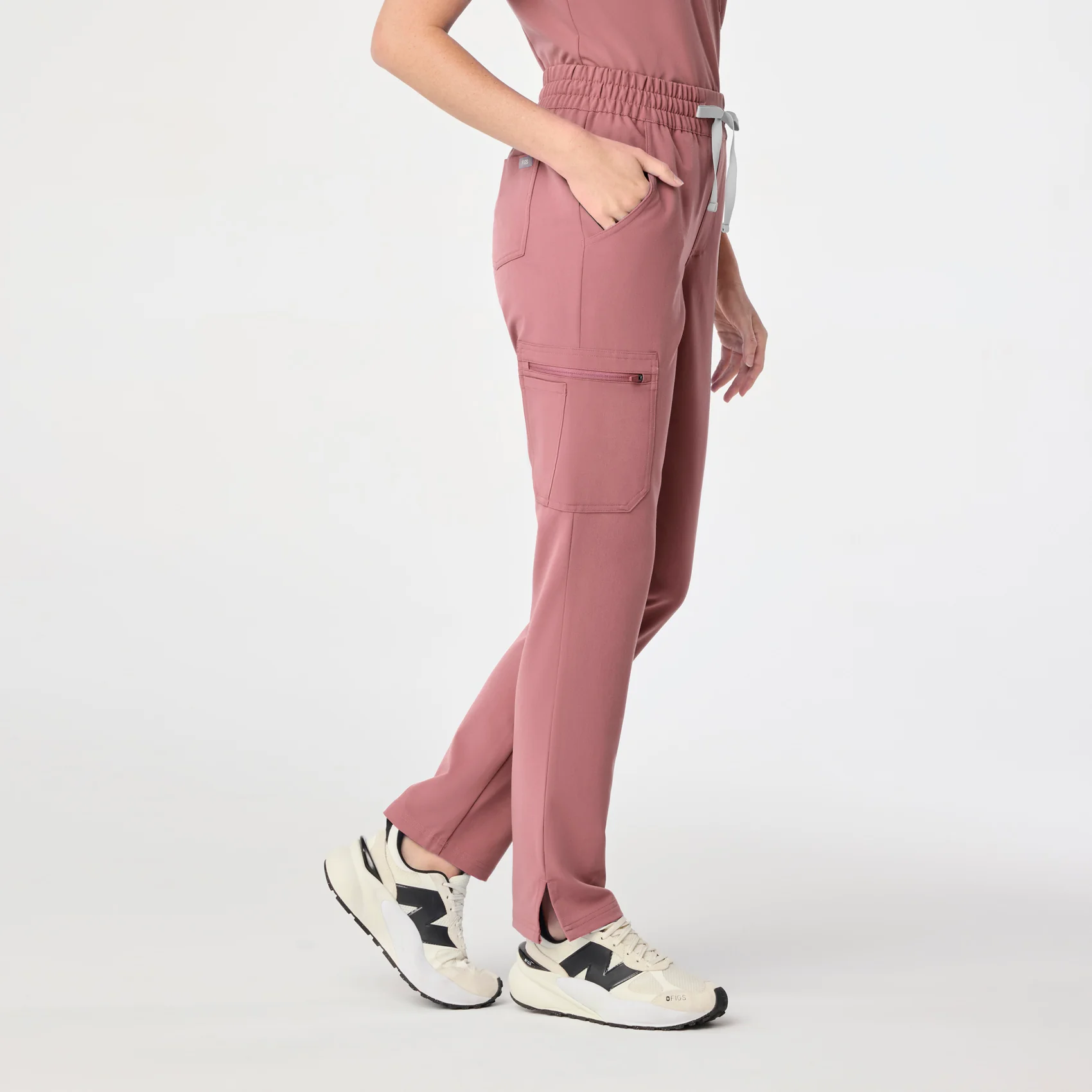 women's Mauve High Waisted Dowa - Petite Scrub Pant (3XL-6XL) - Image 3