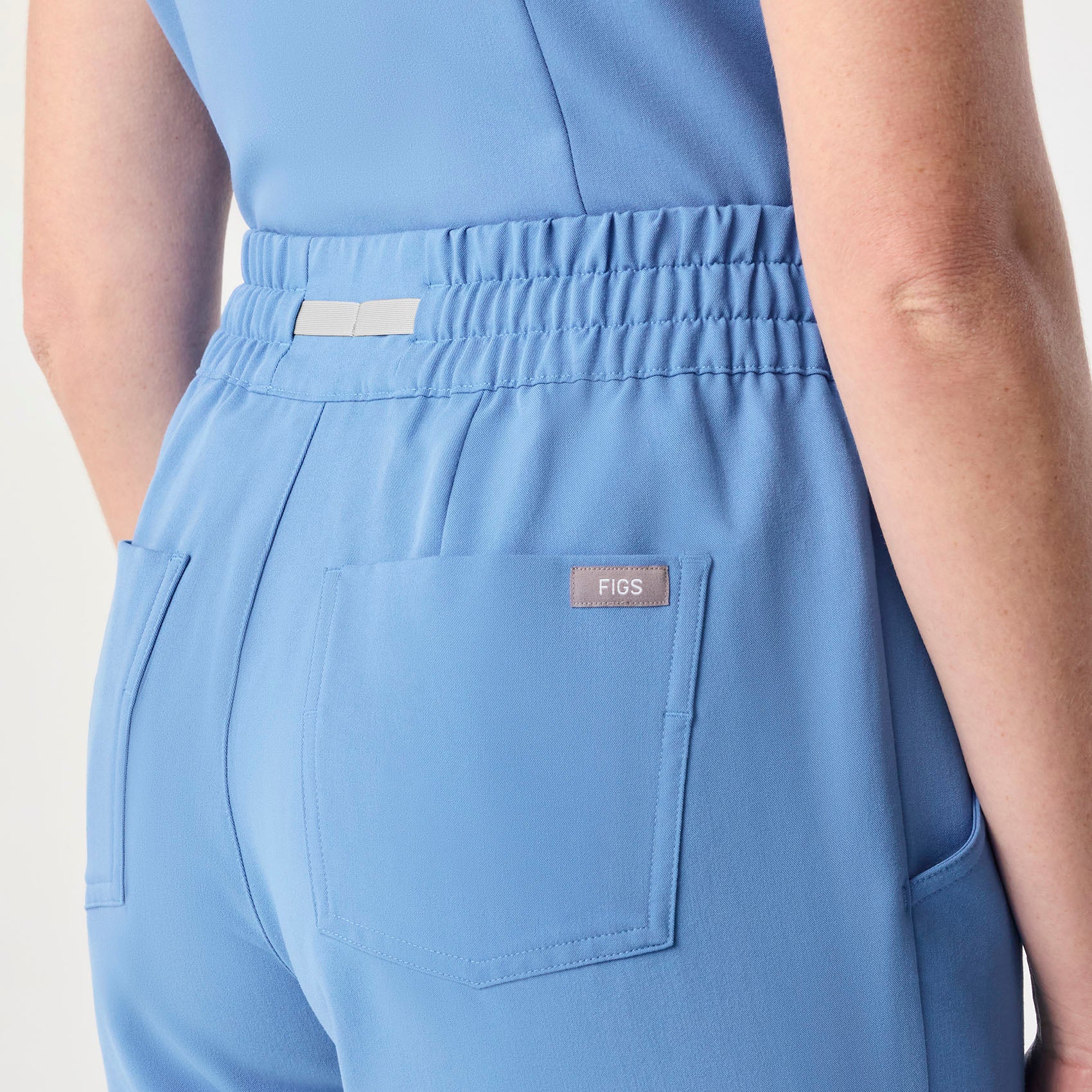 women's Ceil Blue High Waisted Dowa - Petite Scrub Pant - Image 5