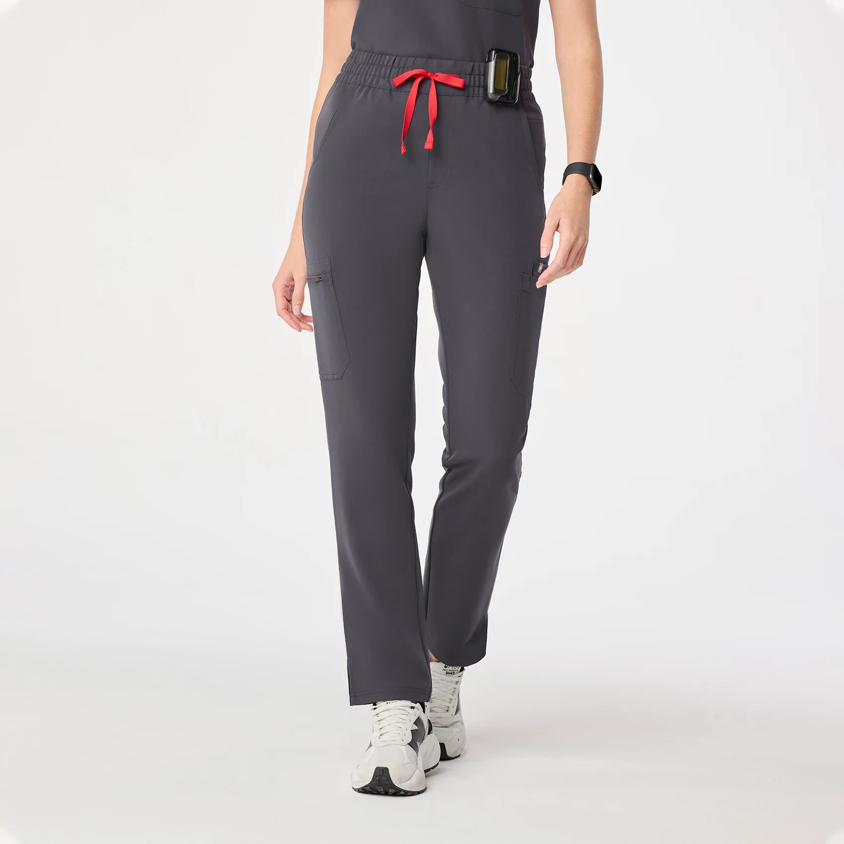 women's Charcoal High Waisted Dowa - Petite Scrub Pant