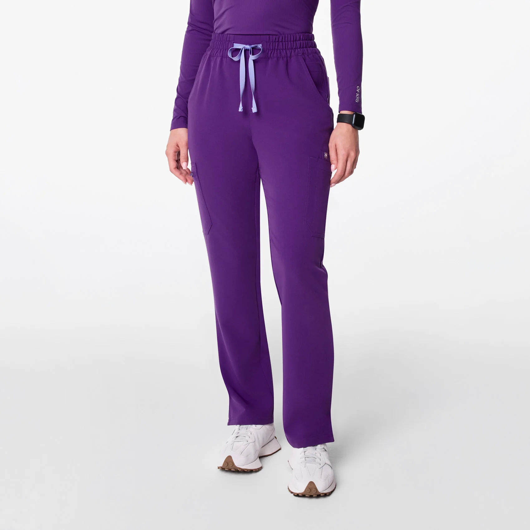 women's Digital Grape High Waisted Dowa - Petite Scrub Pants