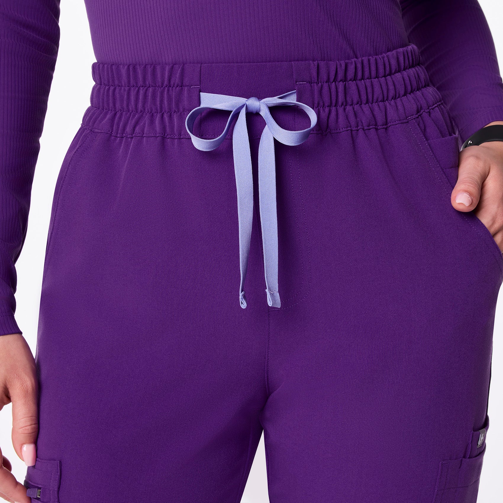 women's Digital Grape High Waisted Dowa - Petite Scrub Pants - Image 6