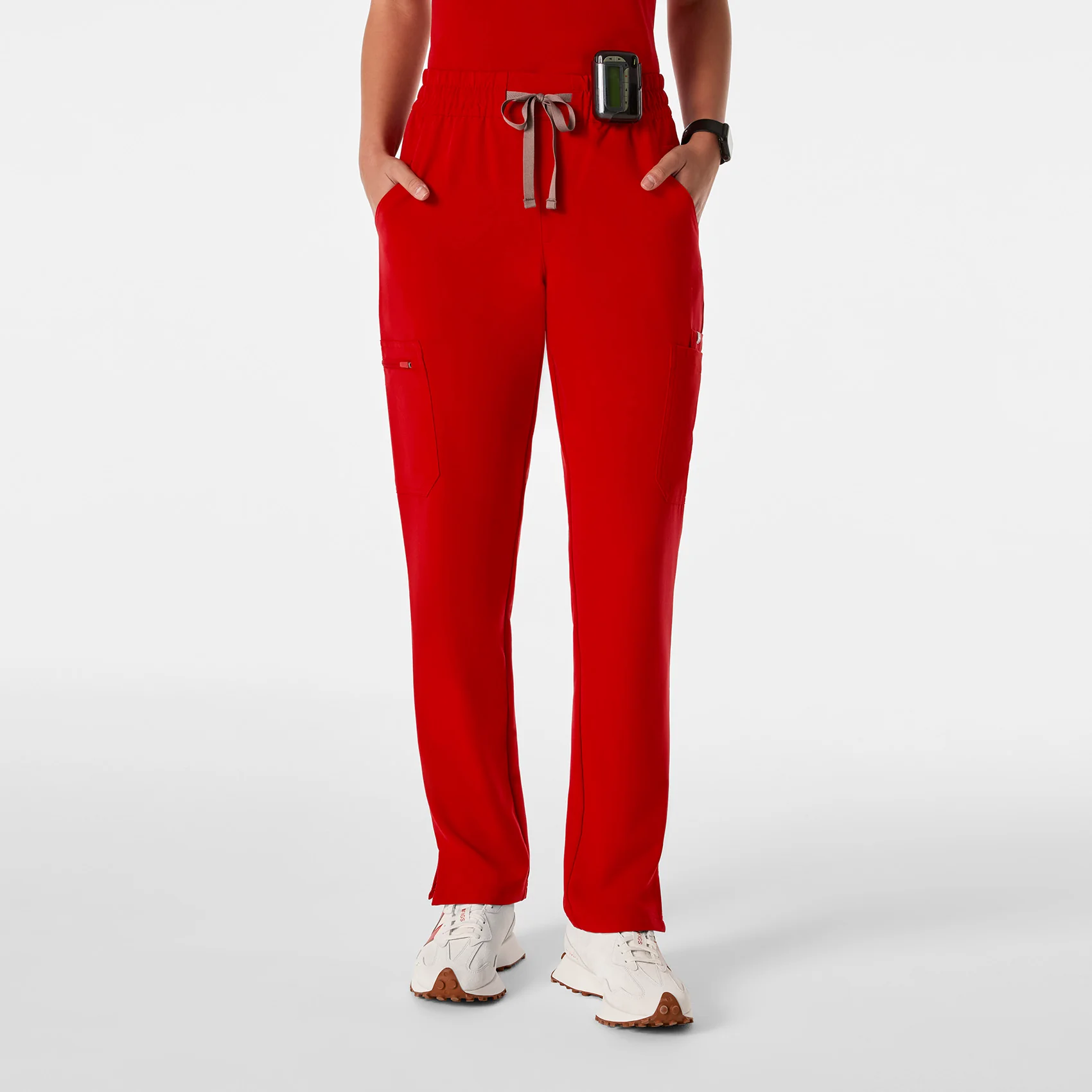 women's Winning Red High Waisted Dowa - Petite Scrub Pants