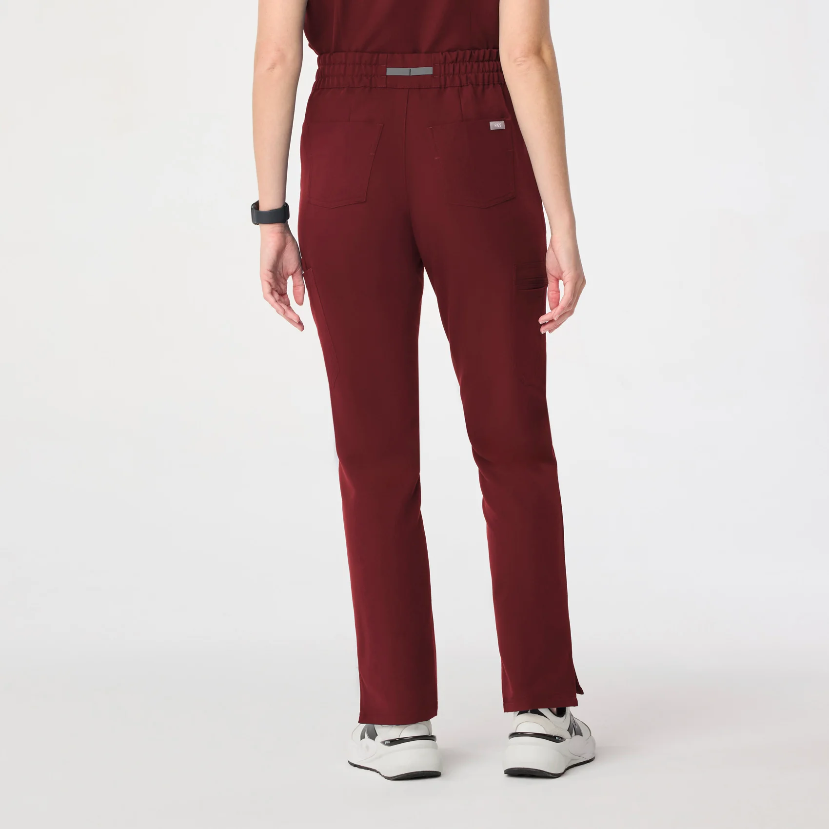 women's Burgundy High Waisted Dowa - Tall Scrub Pant (3XL-6XL) - Image 3
