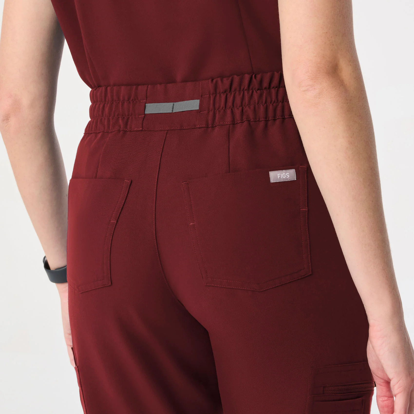 women's Burgundy High Waisted Dowa - Tall Scrub Pant (3XL-6XL) - Image 4