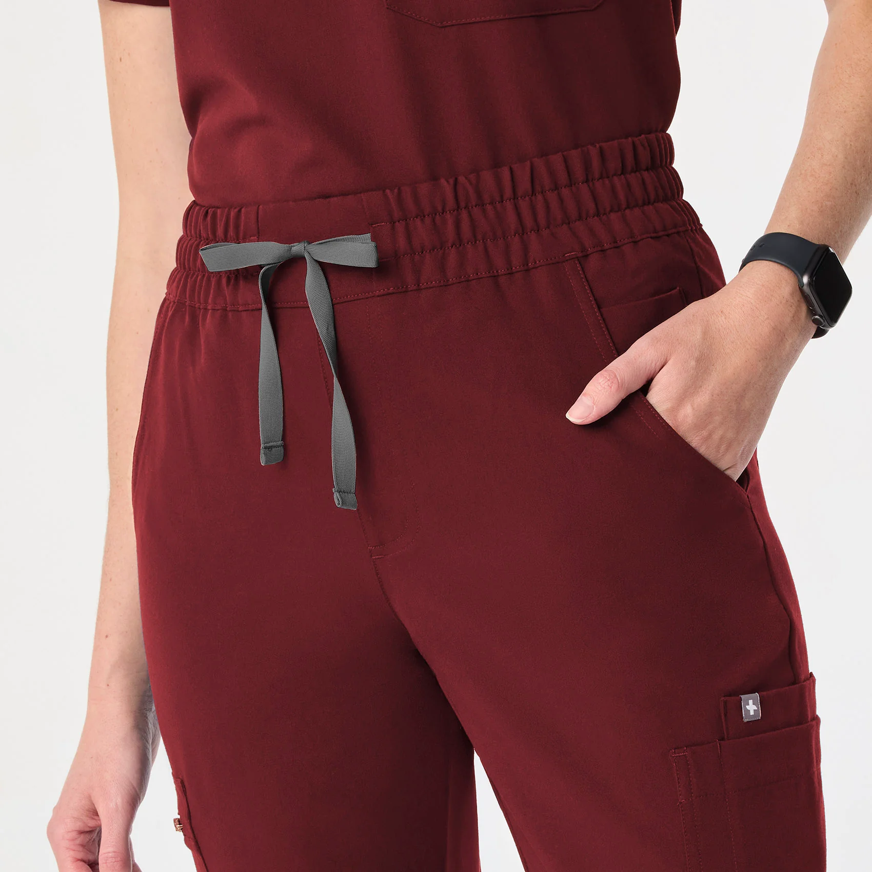 women's Burgundy High Waisted Dowa - Tall Scrub Pant (3XL-6XL) - Image 5