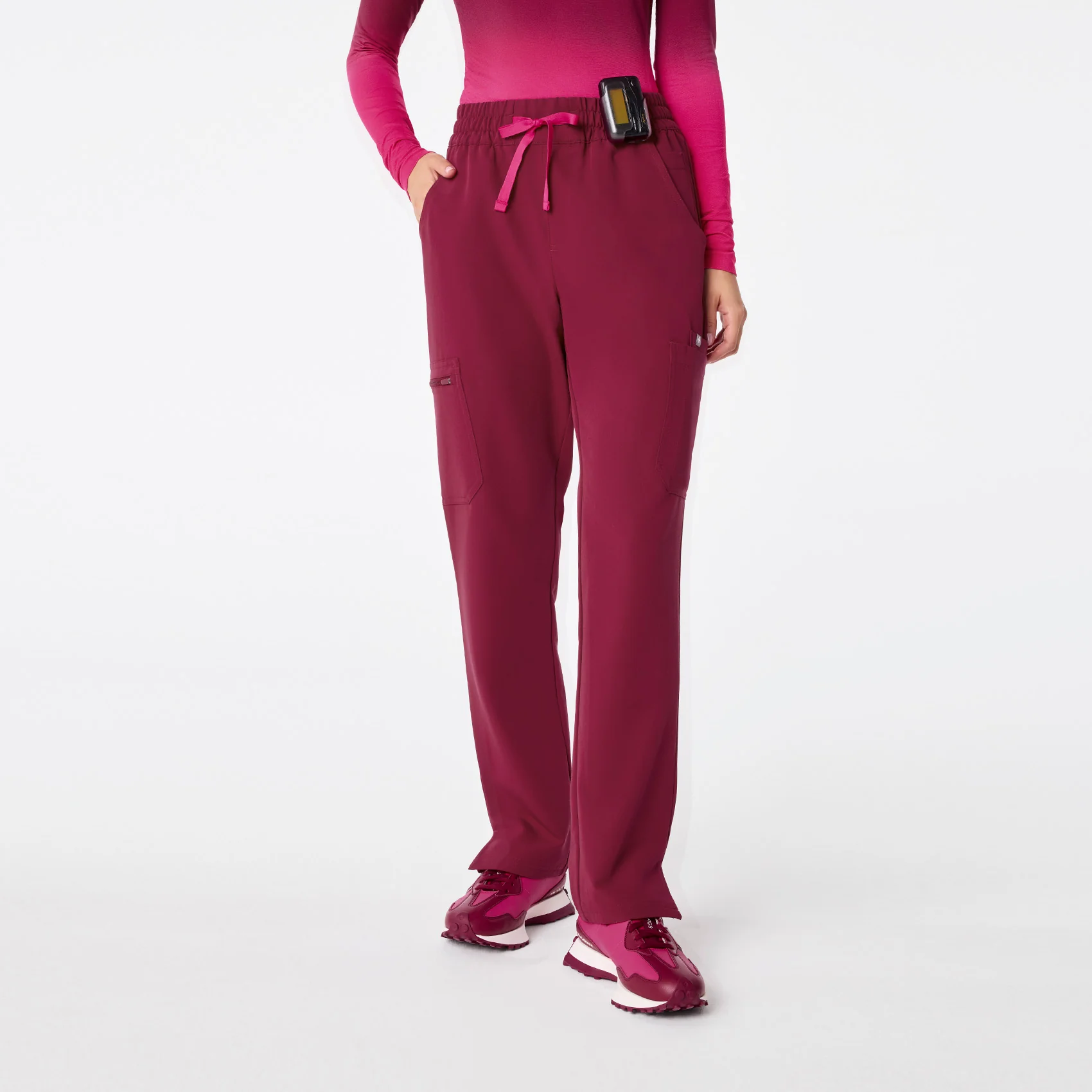 women's Deep Cranberry High Waisted Dowa - Scrub Pants