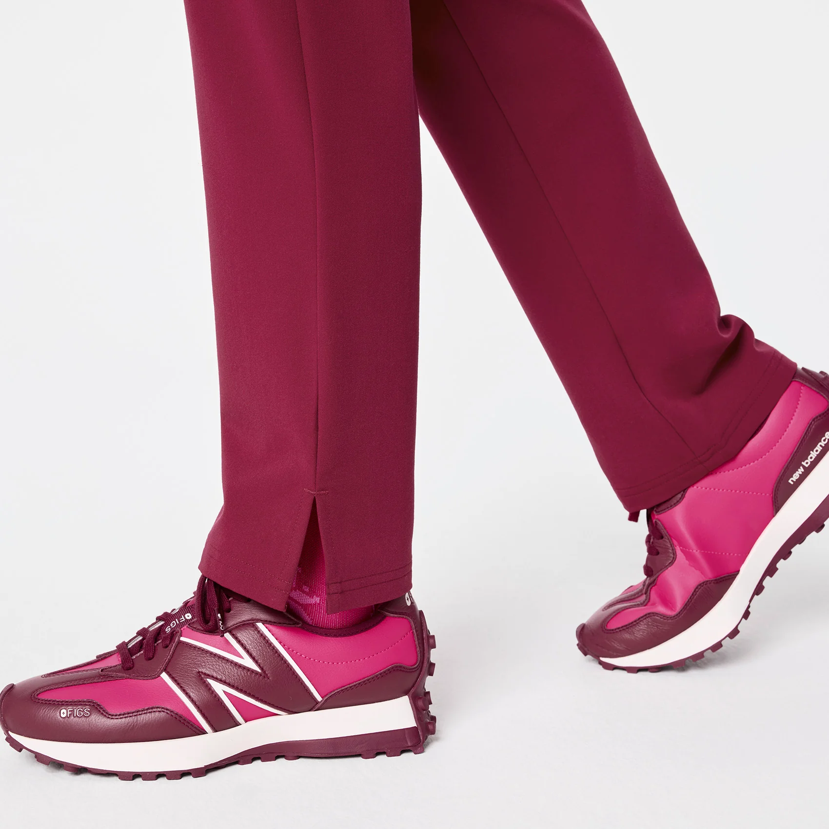 women's Deep Cranberry High Waisted Dowa - Scrub Pants - Image 9
