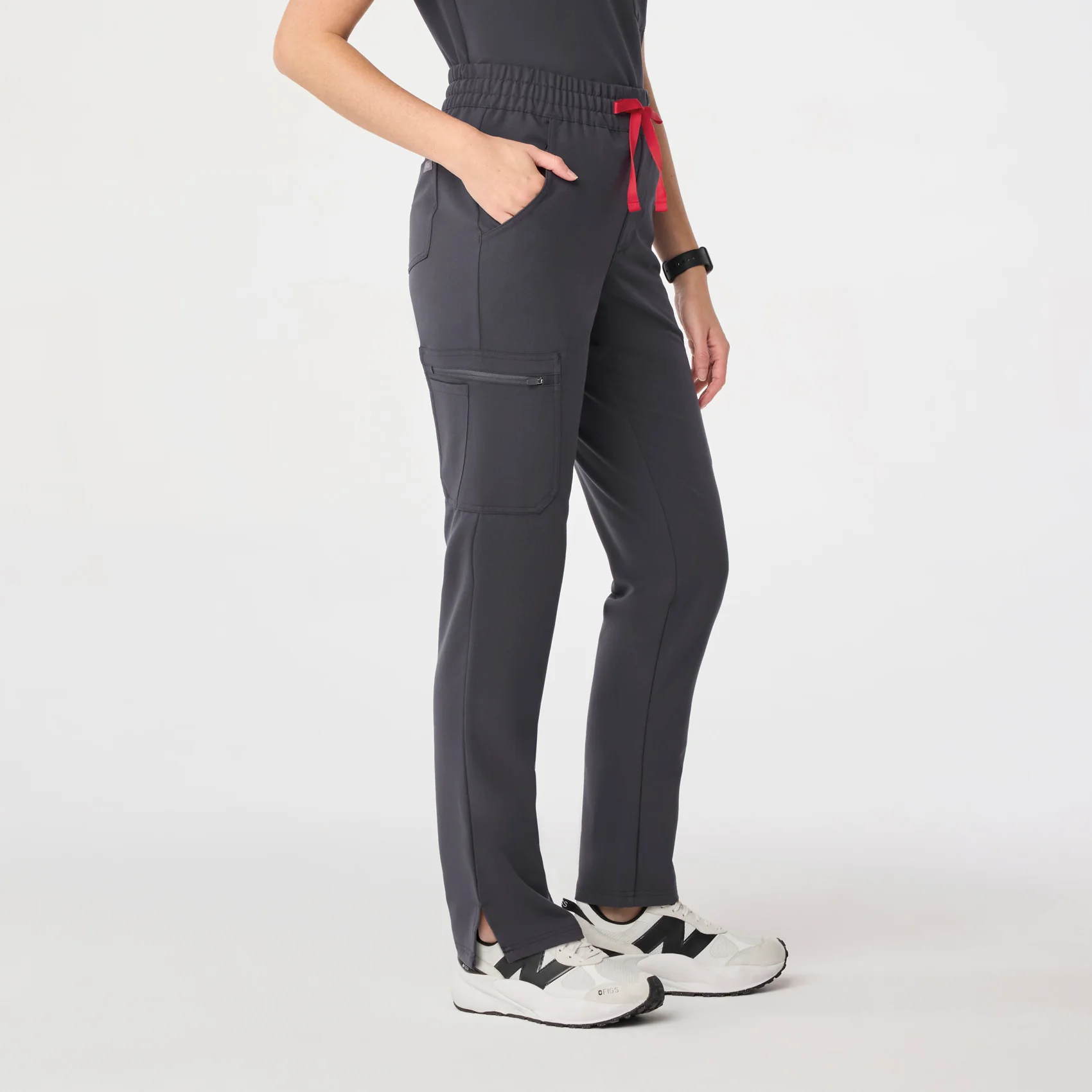 women's Charcoal High Waisted Dowa - Tall Scrub Pant - Image 3